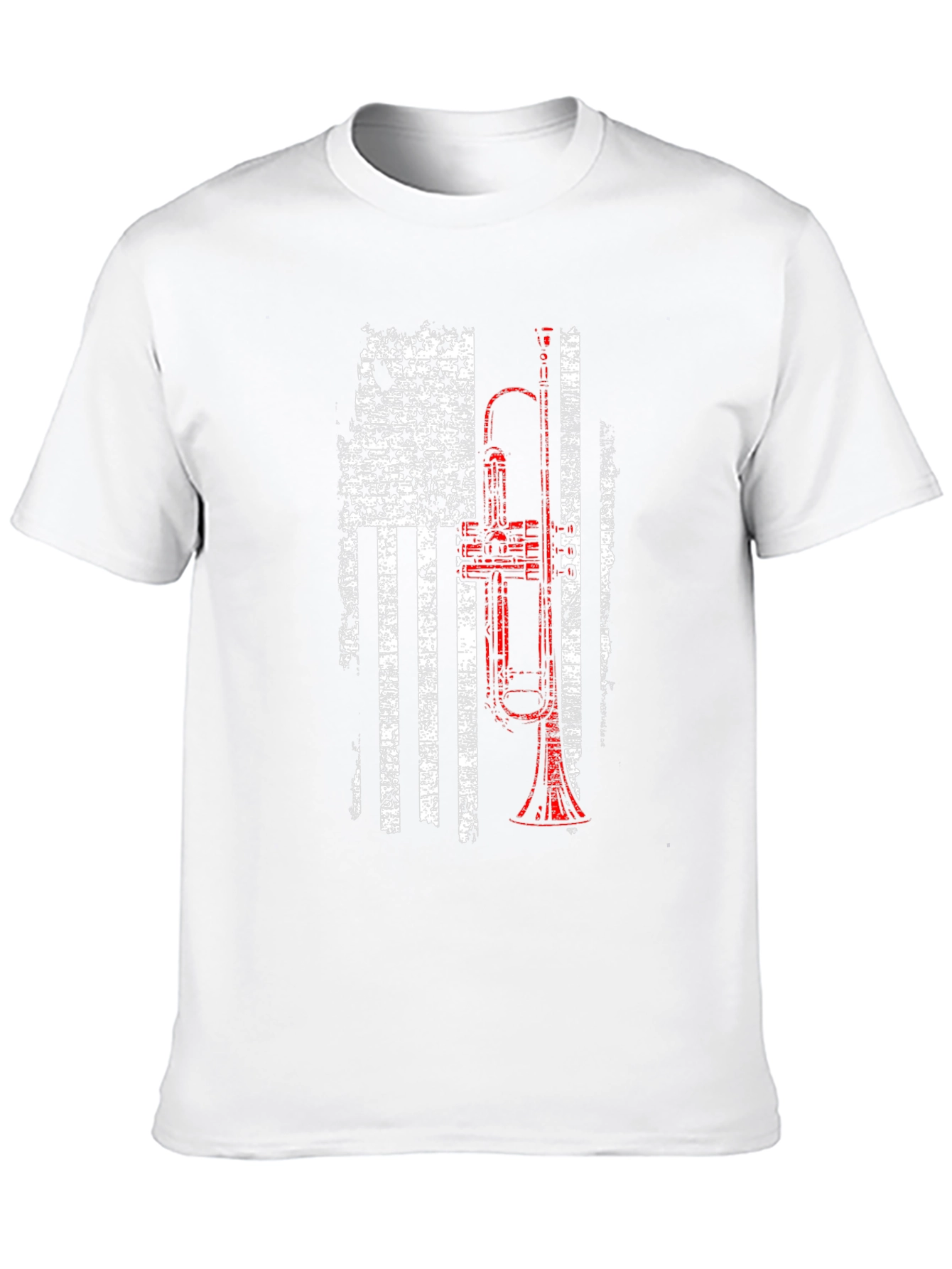 Trumpet American Flag Patriotic T-Shirt