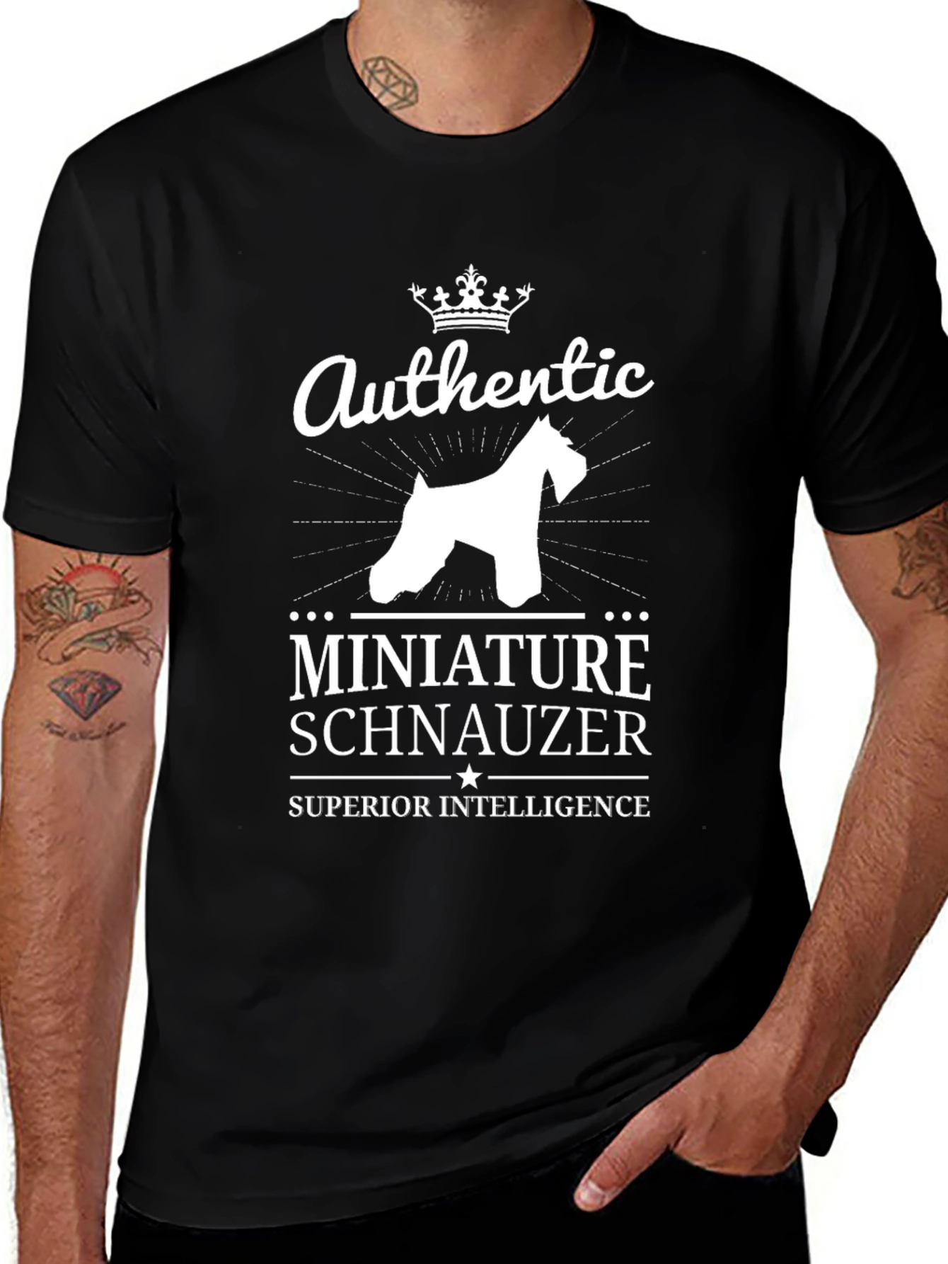 Authentic Miniature Schnauzer Superior Intelligence T-Shirt
