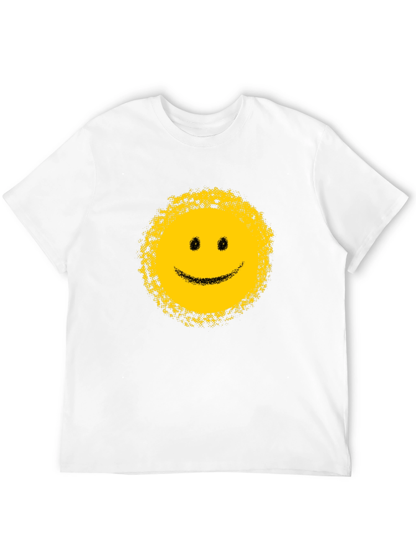 Distressed Smiley Face Black T-Shirt