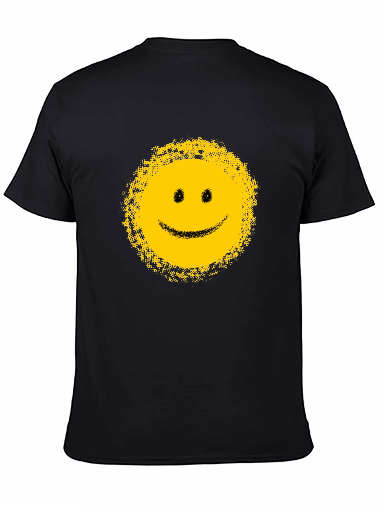 Distressed Smiley Face Black T-Shirt