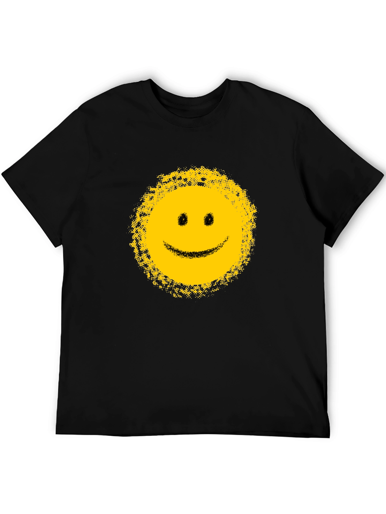 Distressed Smiley Face Black T-Shirt
