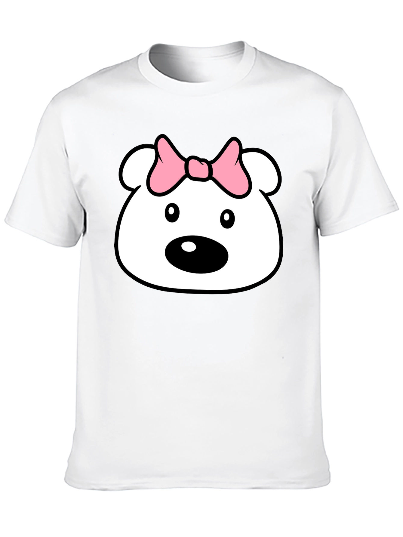 Cute Cartoon Bear T-Shirt - Black Cotton Tee
