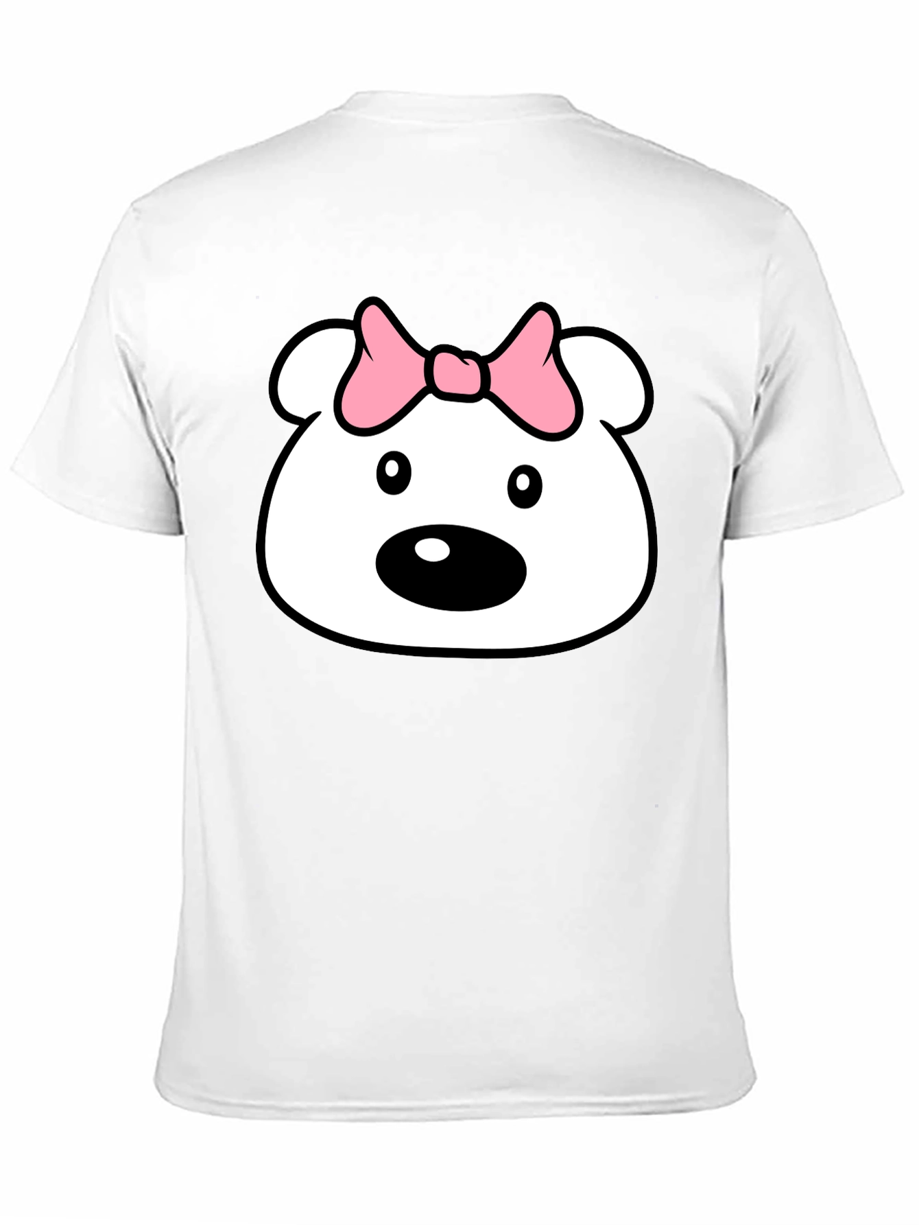 Cute Cartoon Bear T-Shirt - Black Cotton Tee