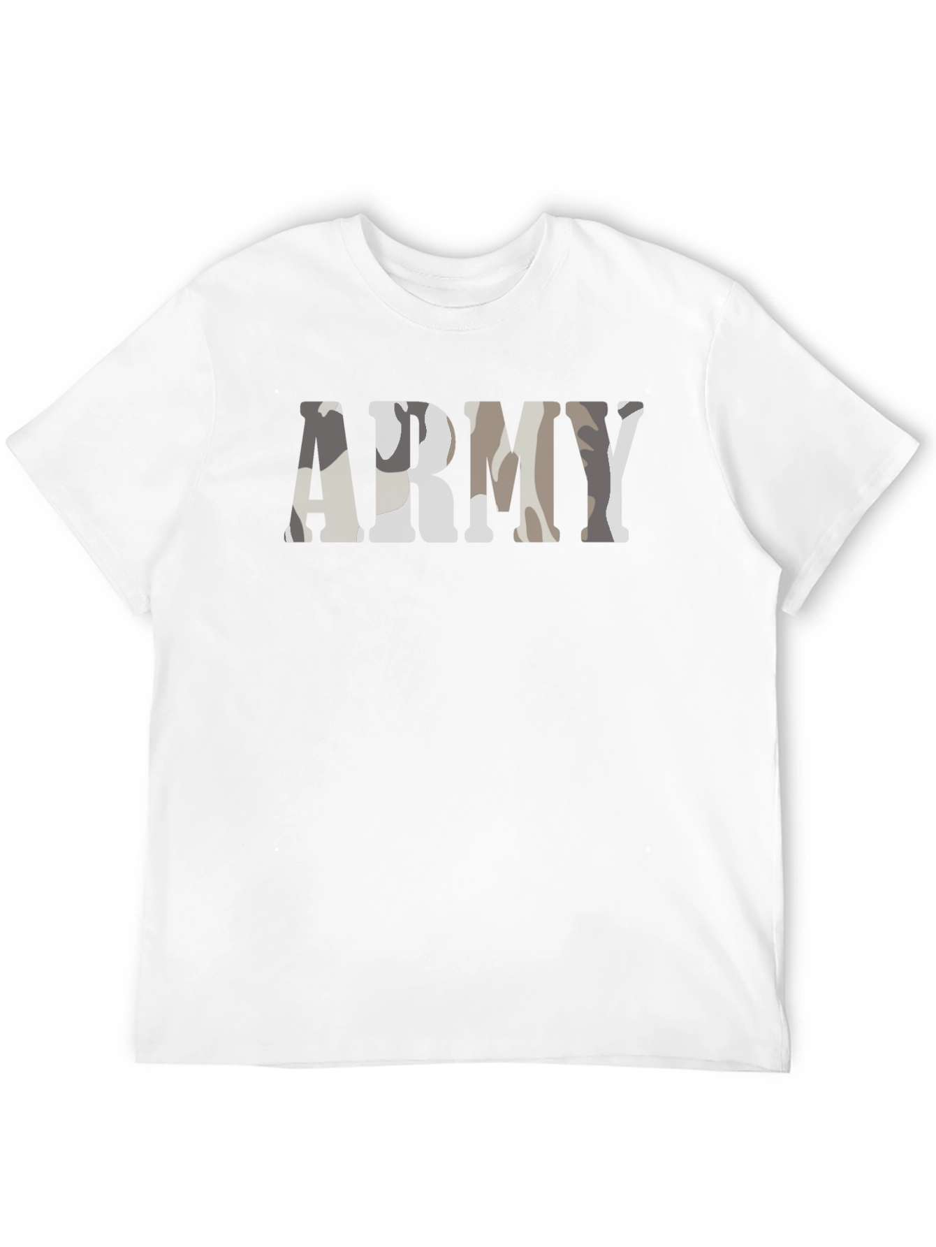 Army Camo Print Graphic Tee - Military Inspired
