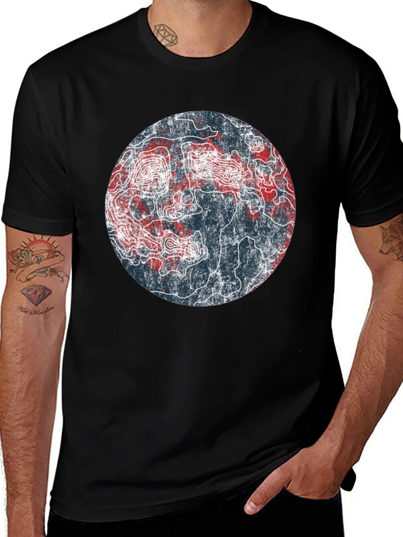 Topographic Map Graphic Tee - Unique Design!