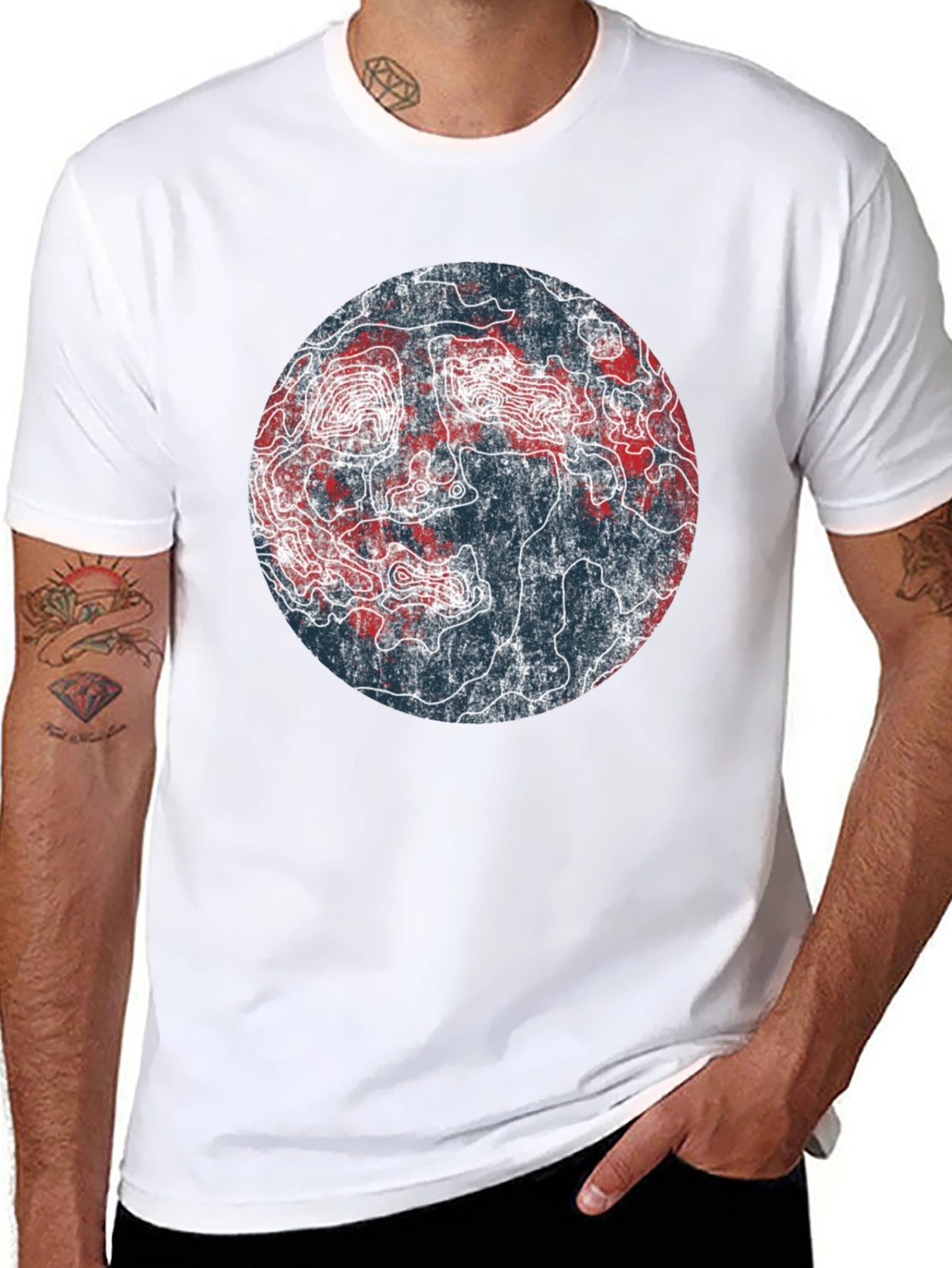 Topographic Map Graphic Tee - Unique Design!