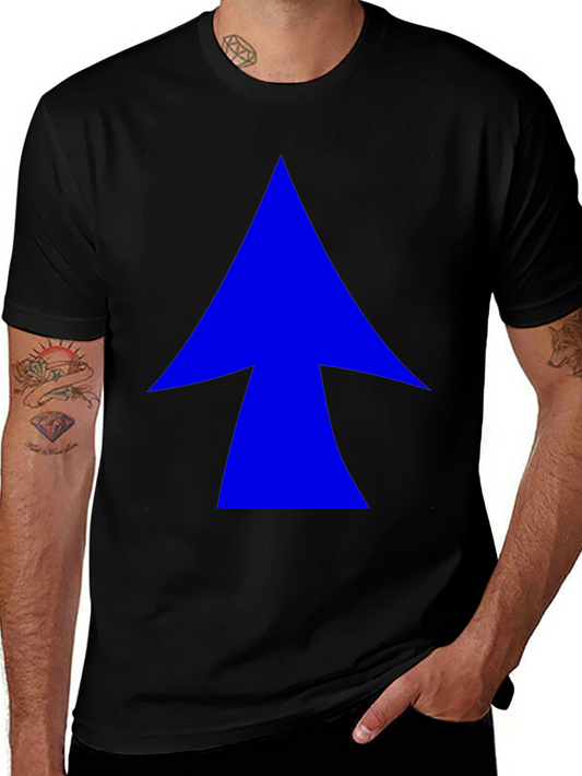 Blue Arrow Graphic Black T-Shirt - Casual Style