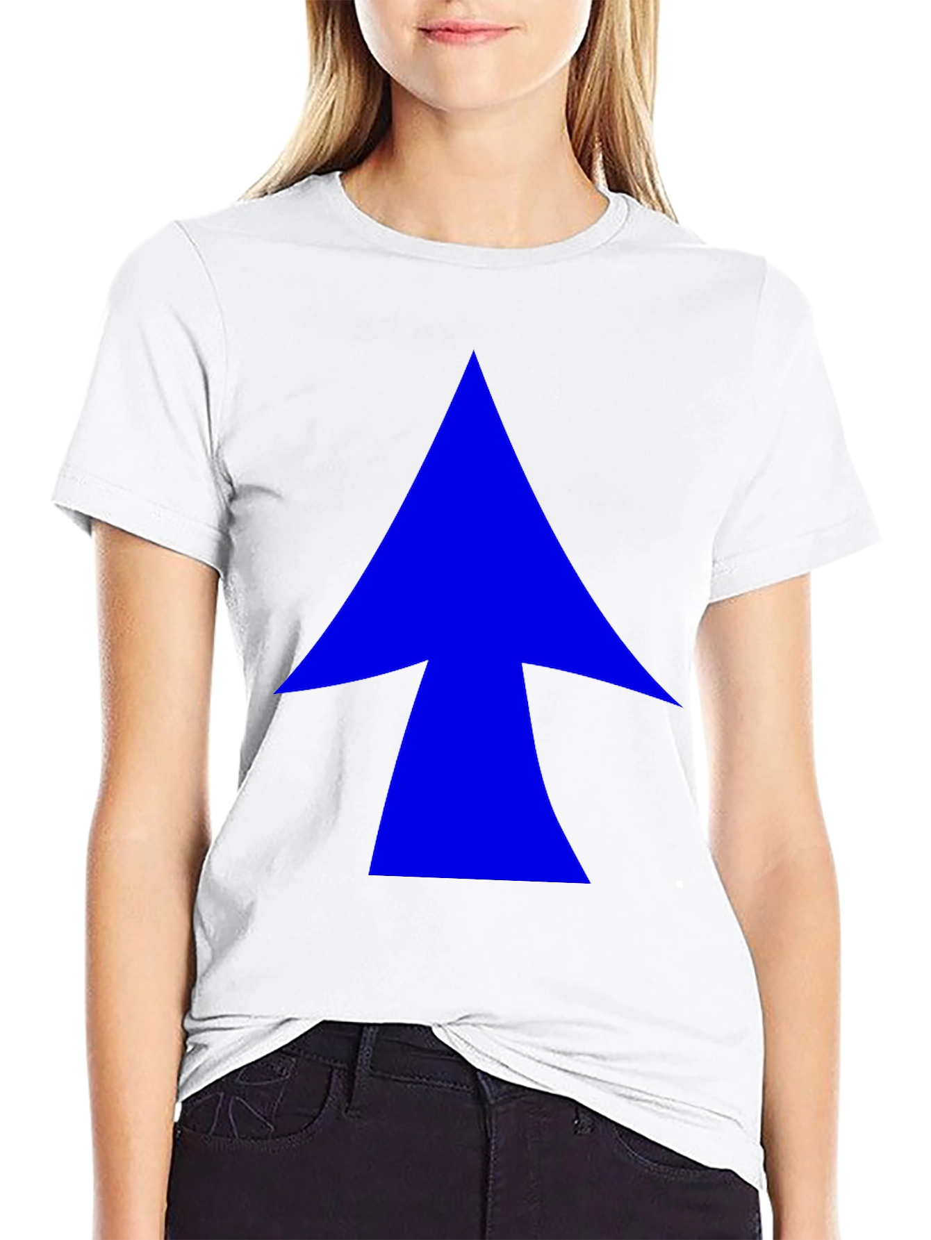 Blue Arrow Graphic Black T-Shirt - Casual Style