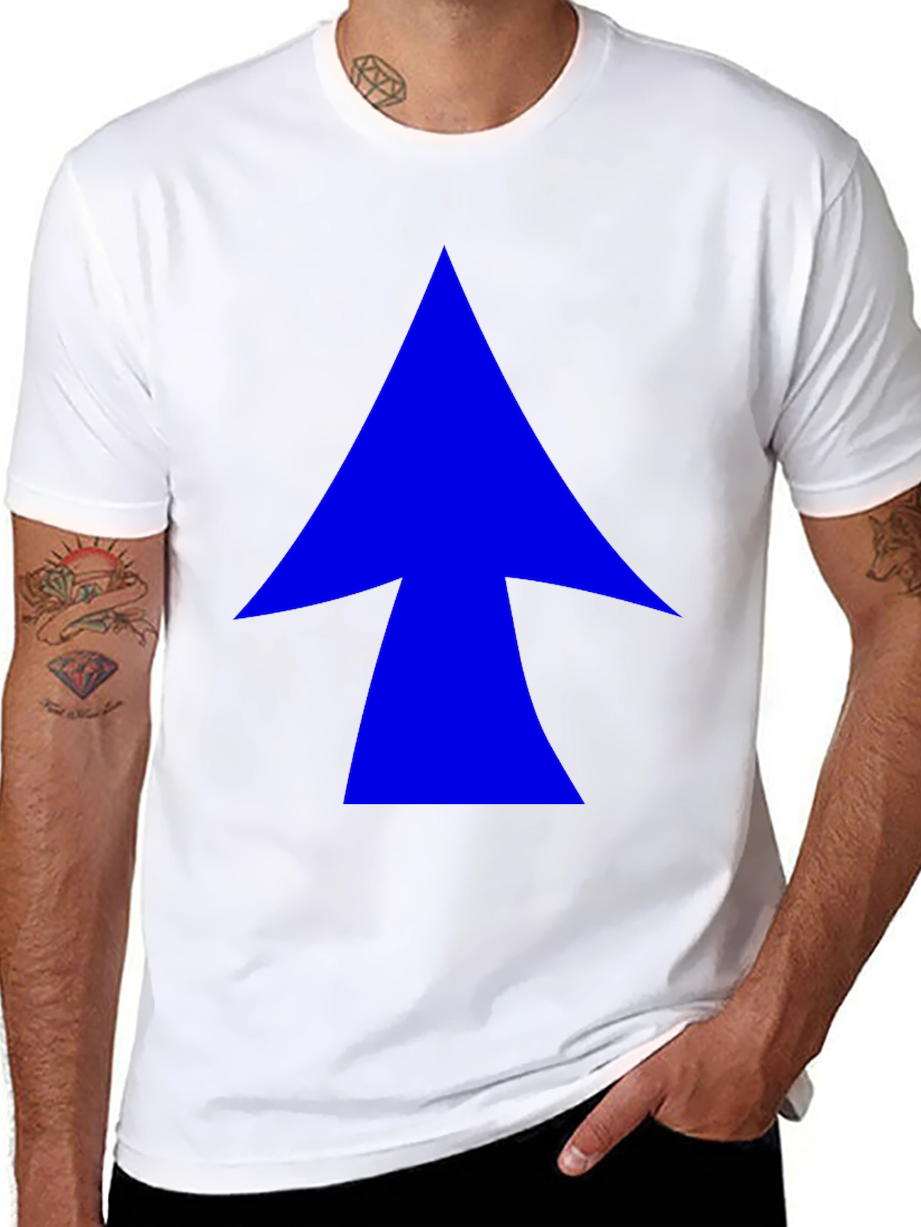Blue Arrow Graphic Black T-Shirt - Casual Style