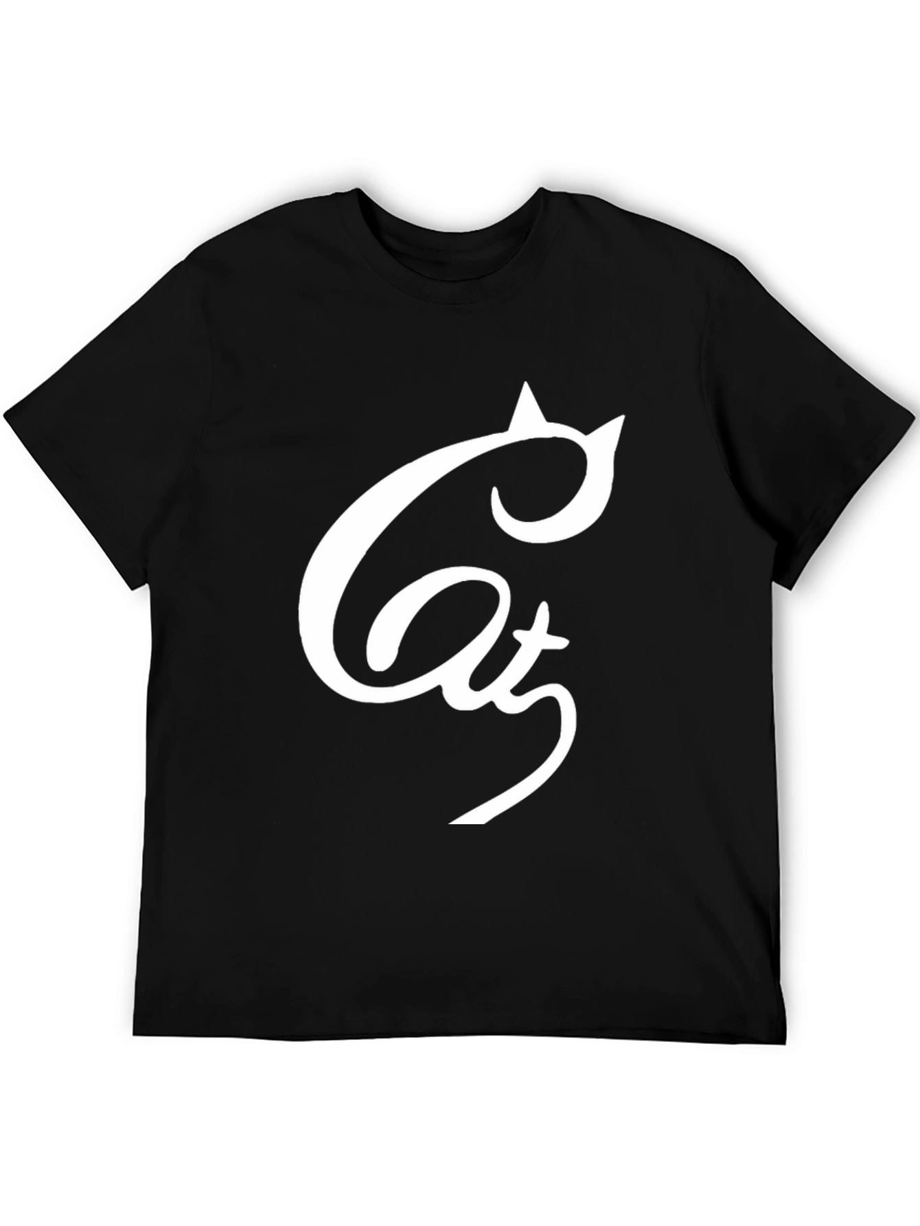 Cat Graphic Black T-Shirt