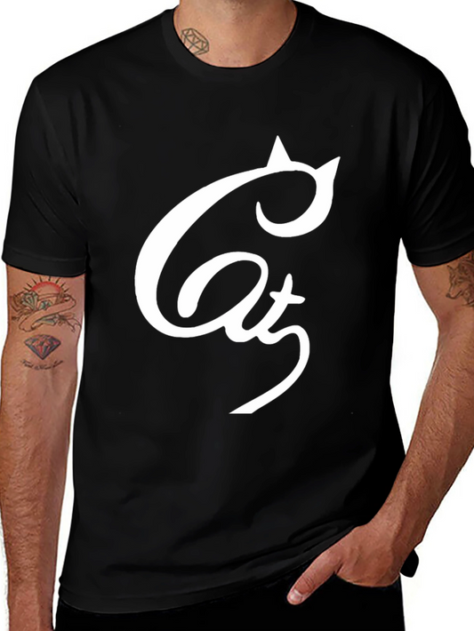 Cat Graphic Black T-Shirt