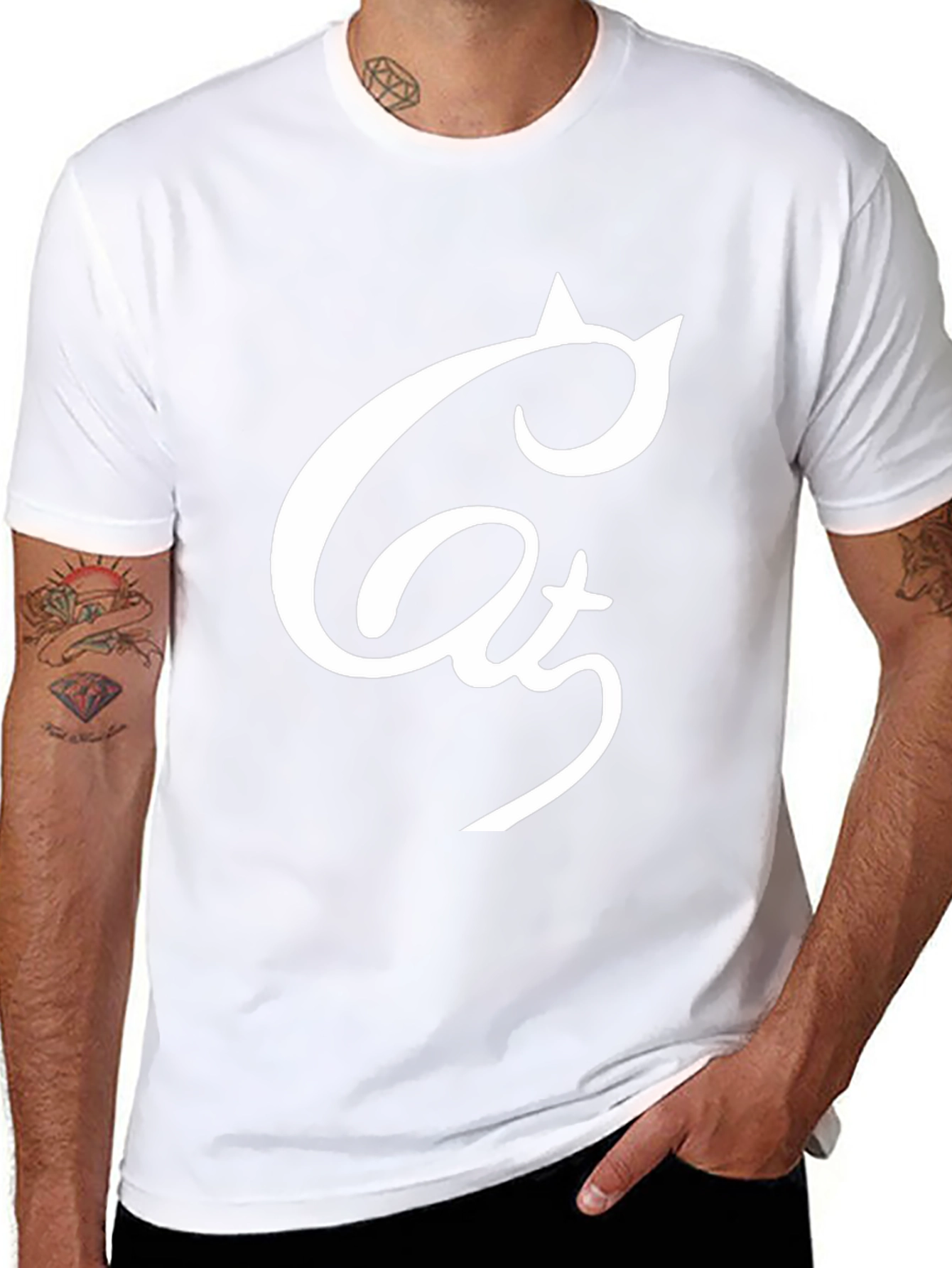 Cat Graphic Black T-Shirt