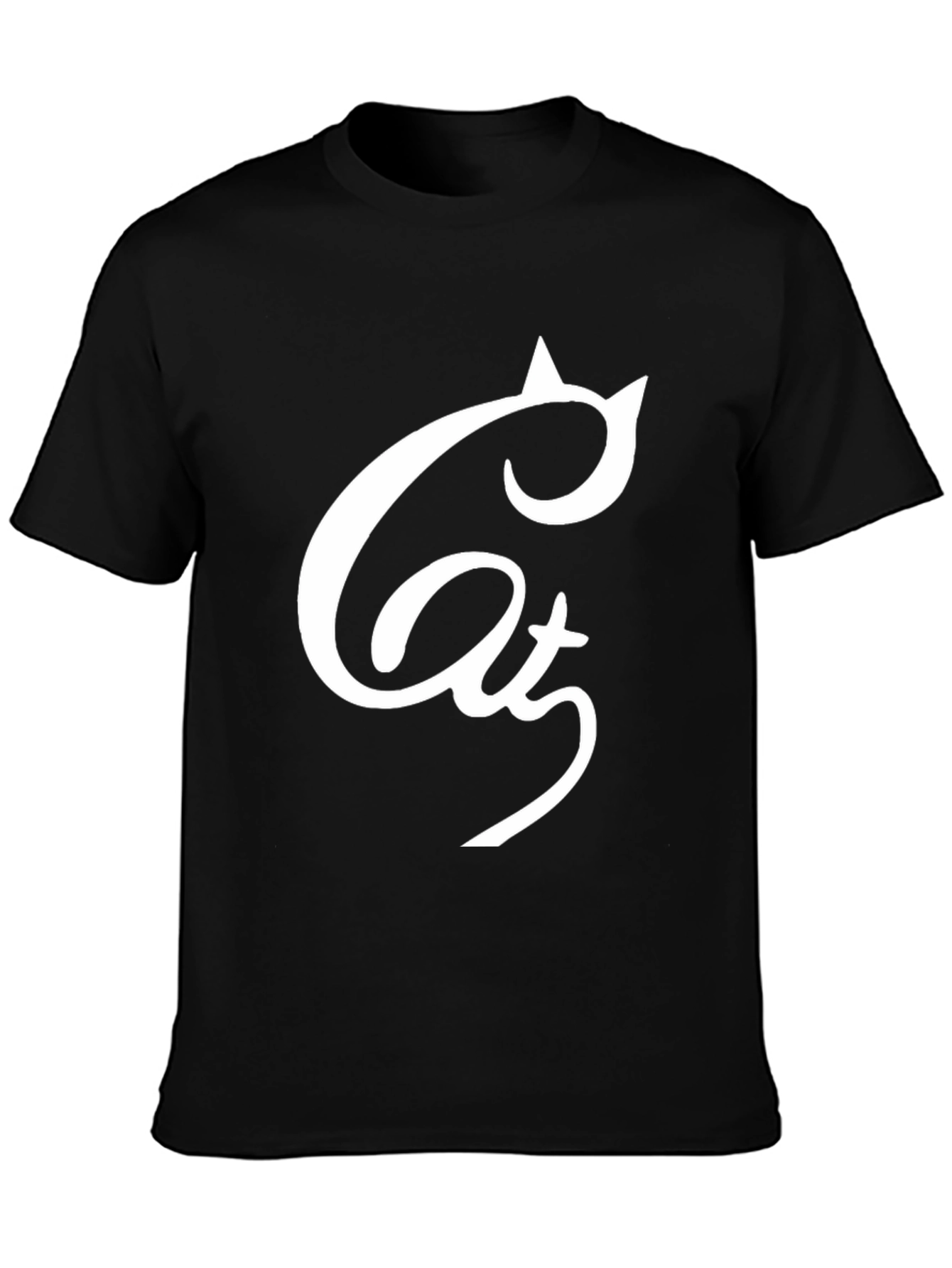 Cat Graphic Black T-Shirt