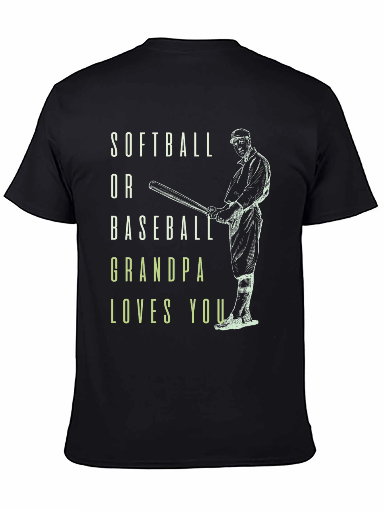 Softball or Baseball Grandpa Loves You Graphic Tee