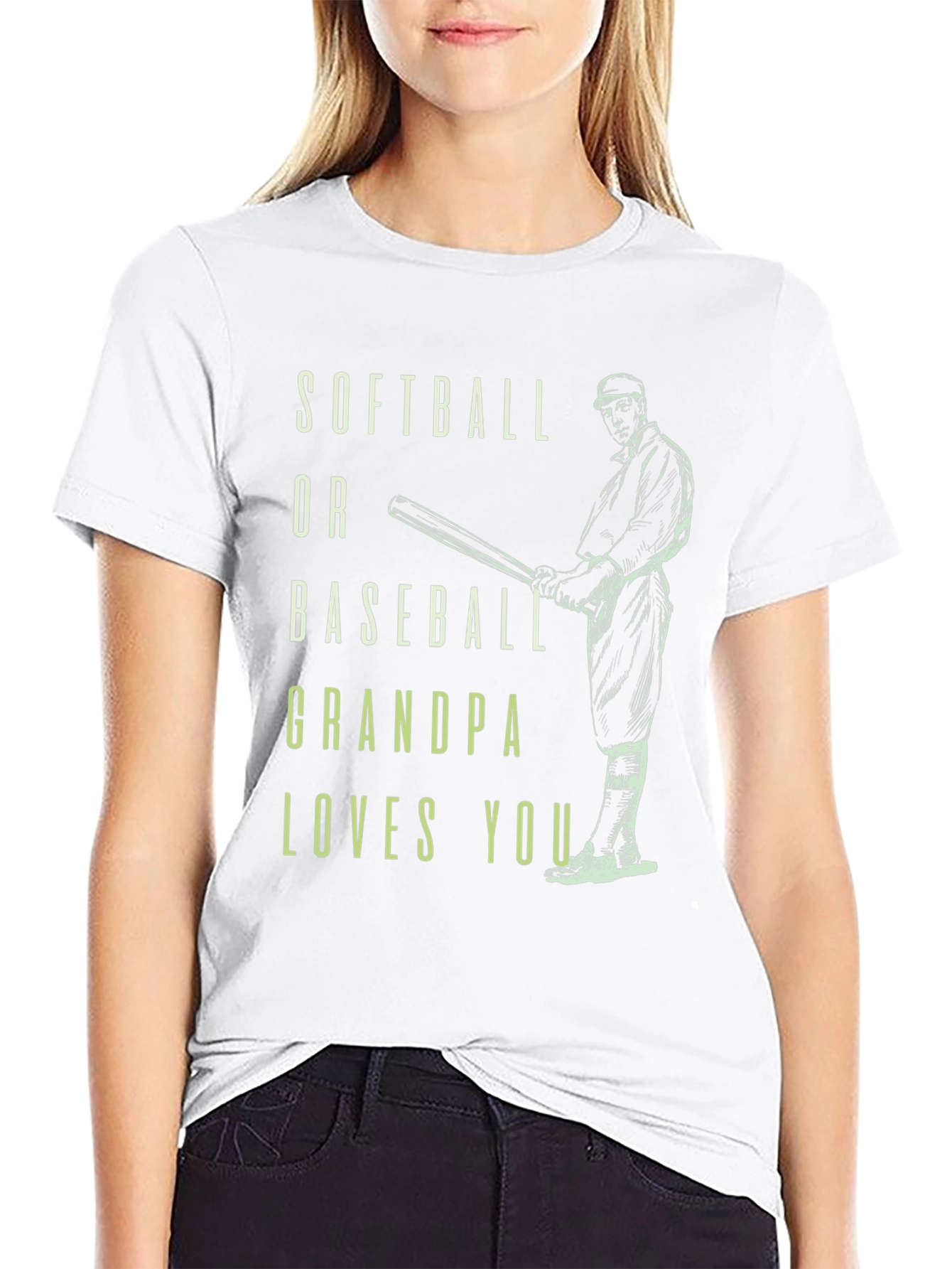 Softball or Baseball Grandpa Loves You Graphic Tee