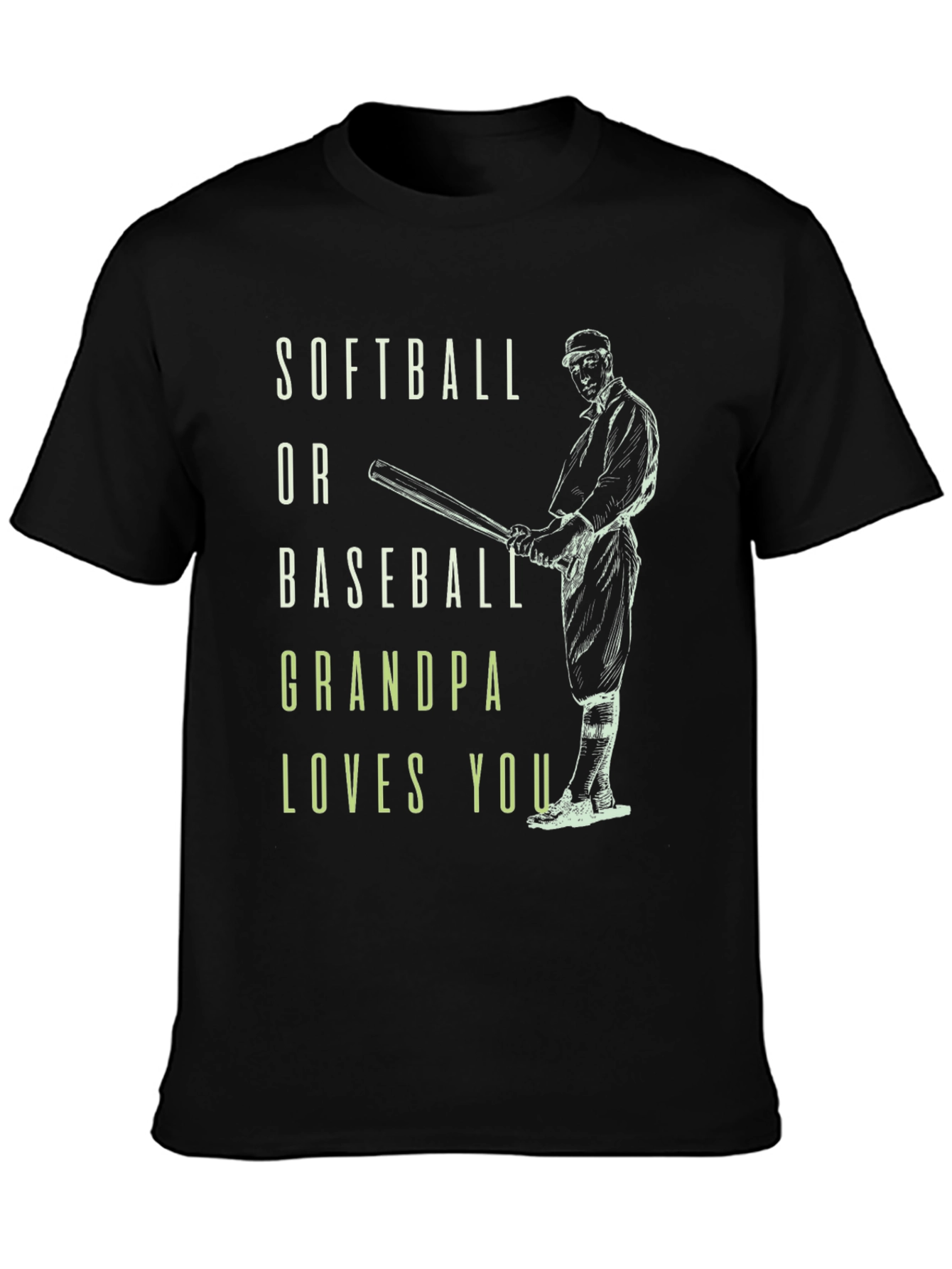 Softball or Baseball Grandpa Loves You Graphic Tee
