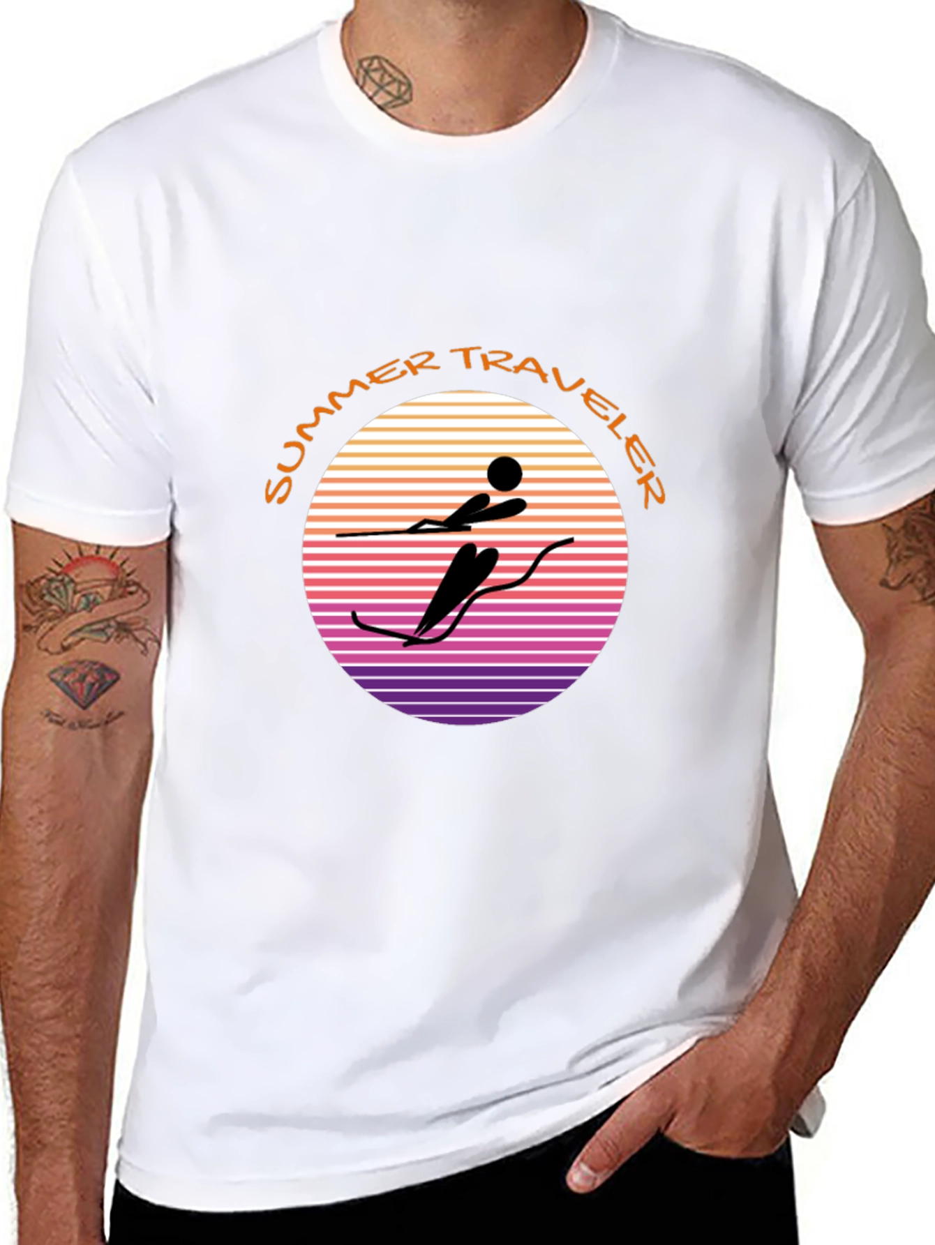 Summer Traveler Graphic Tee - Watersports Design