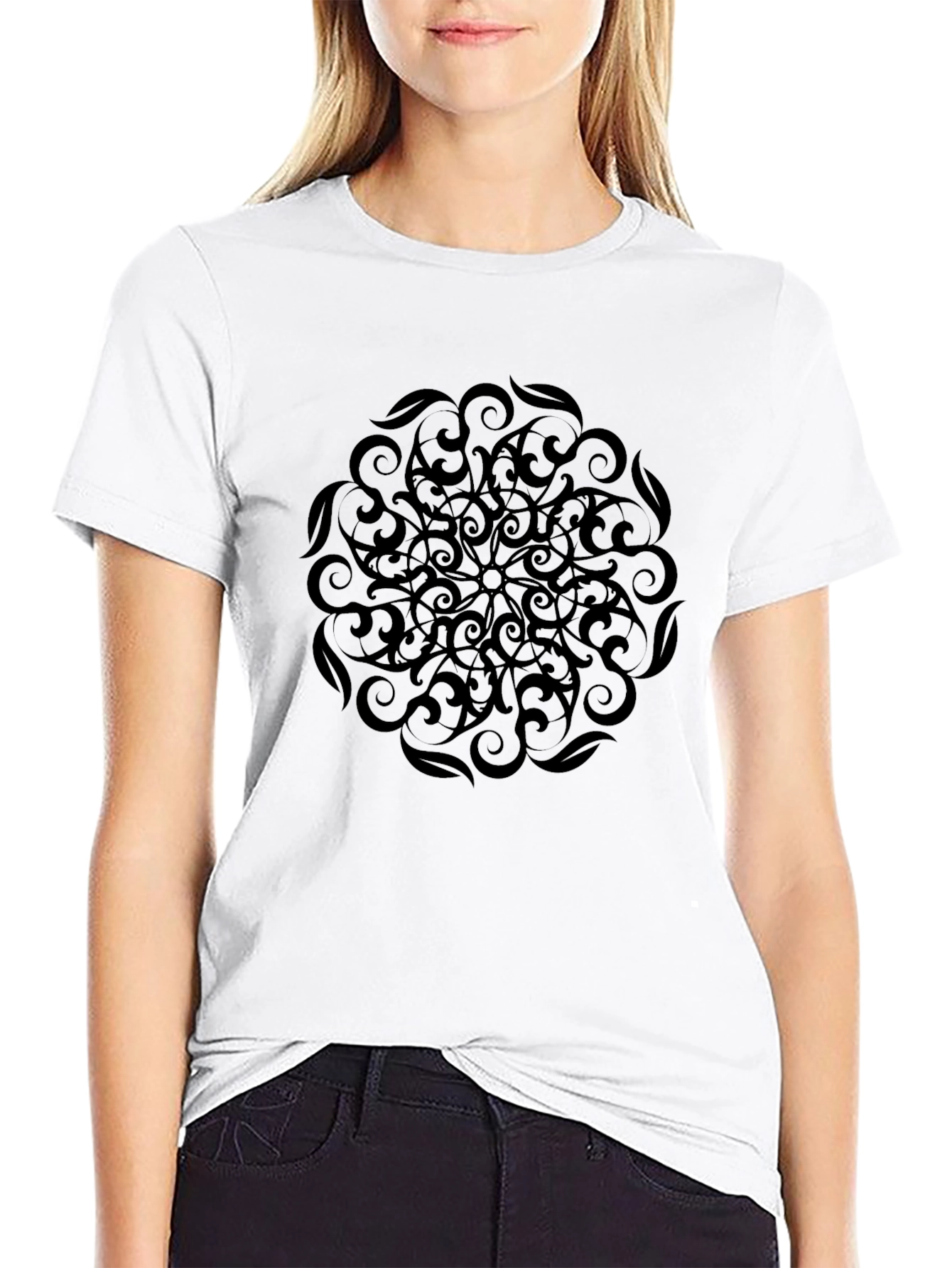 Black Mandala Graphic Tee - Stylish Mens T-Shirt