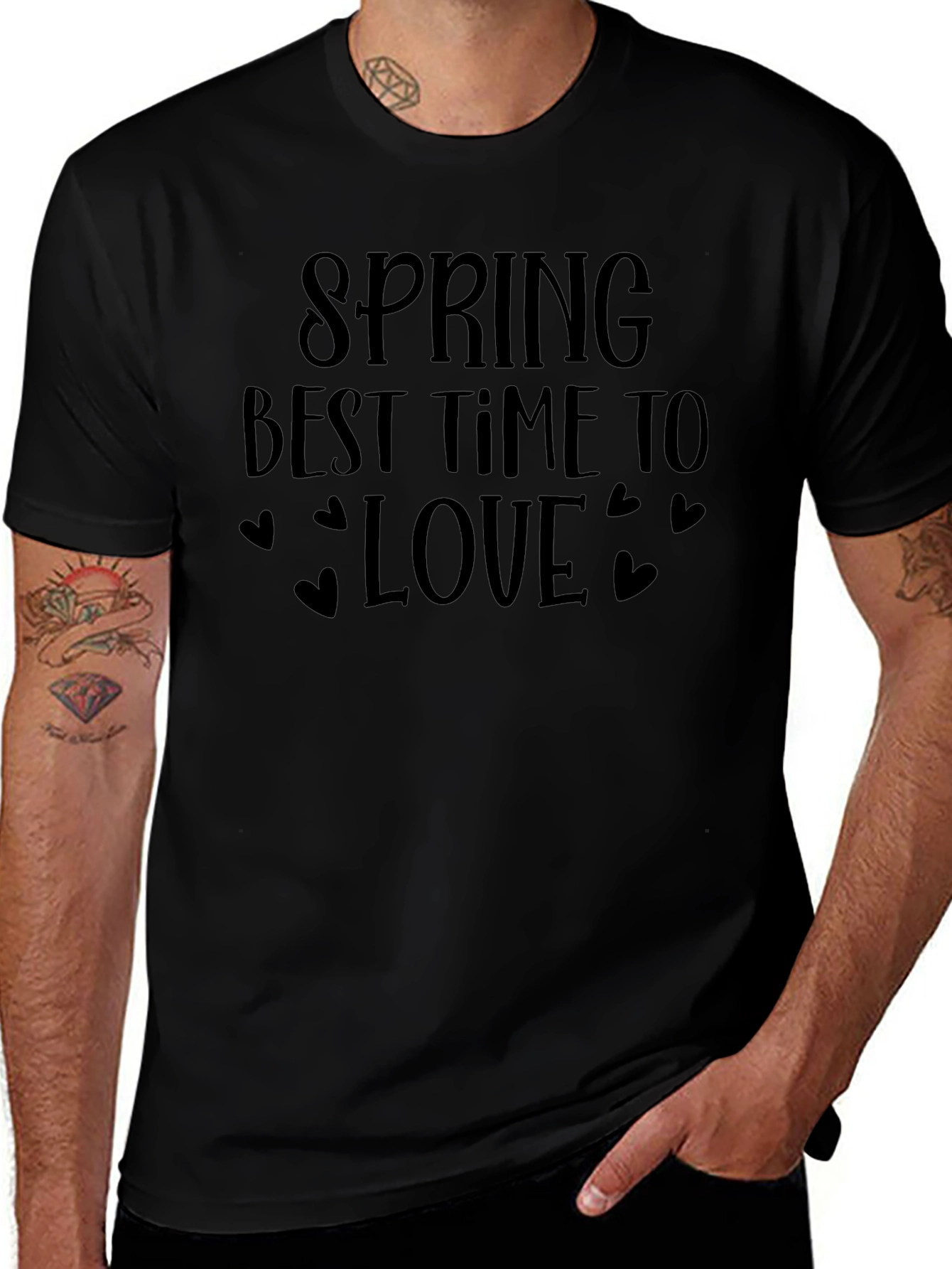 Spring Best Time to Love T-Shirt - Black