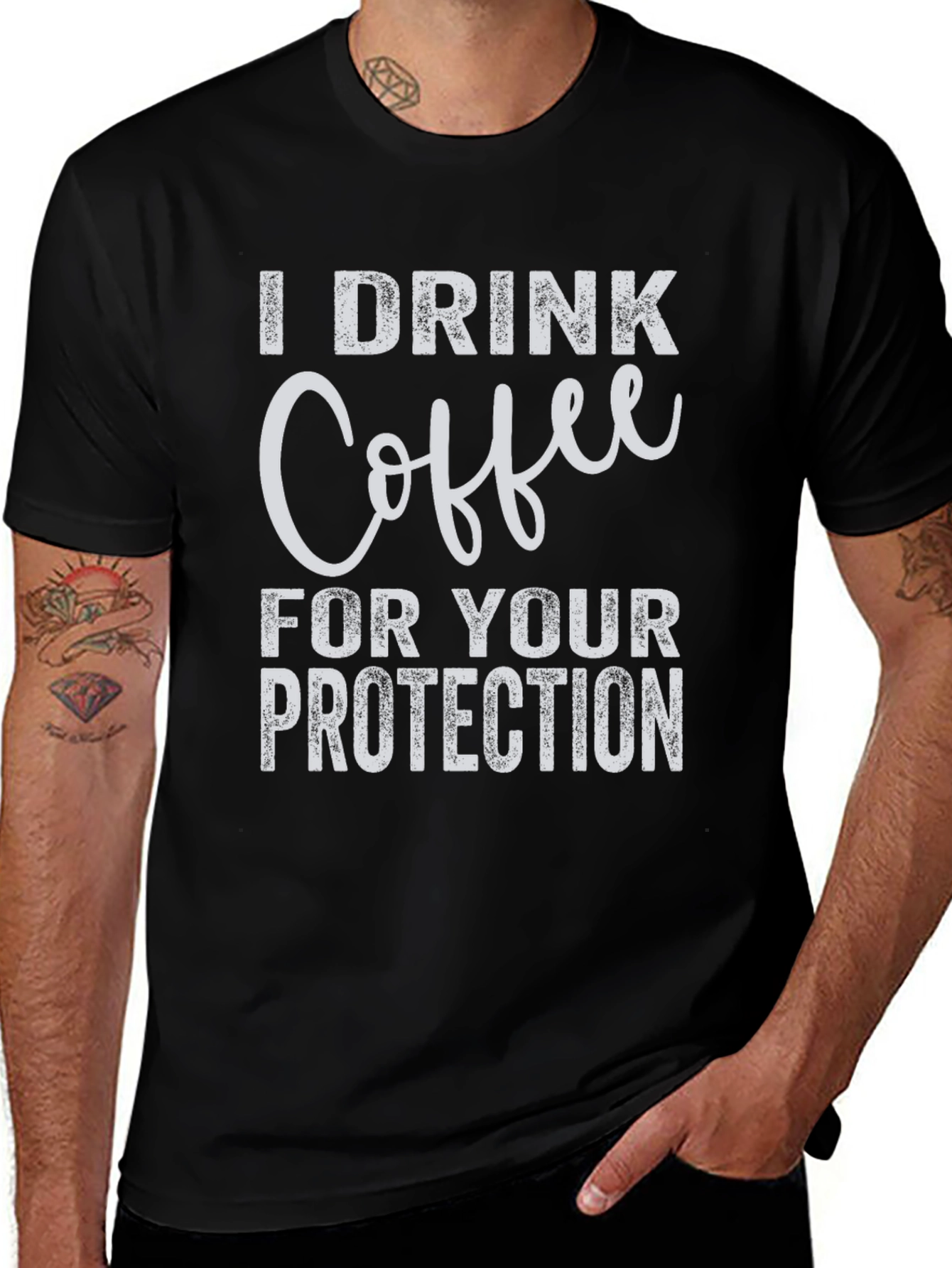 Coffee Protection Black T-Shirt