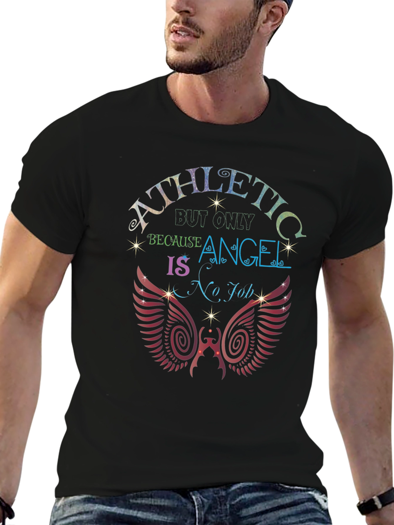 Athletic Angel Wings Graphic T-Shirt
