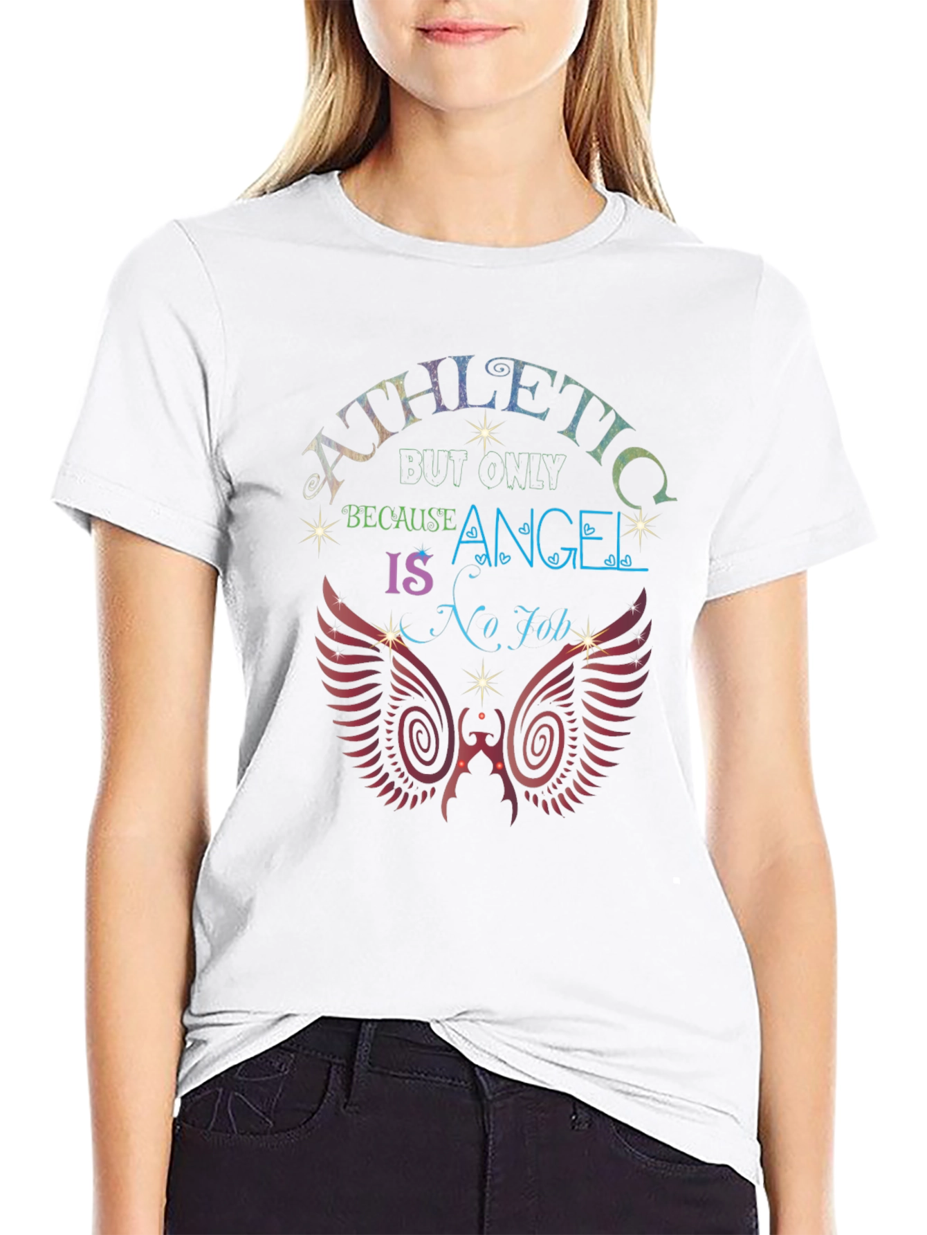 Athletic Angel Wings Graphic T-Shirt