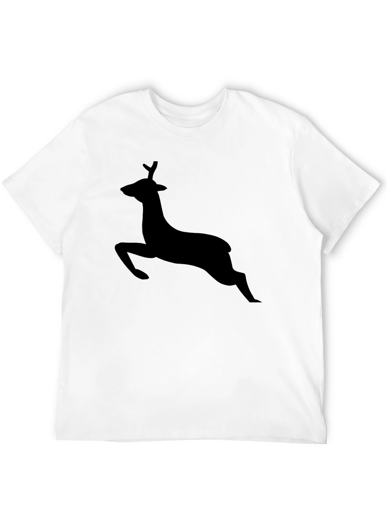Black Deer Silhouette Graphic T-Shirt
