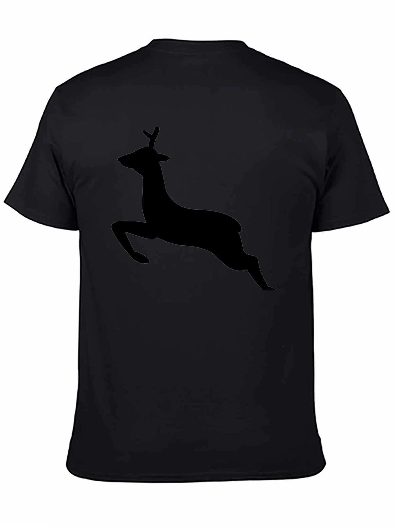 Black Deer Silhouette Graphic T-Shirt