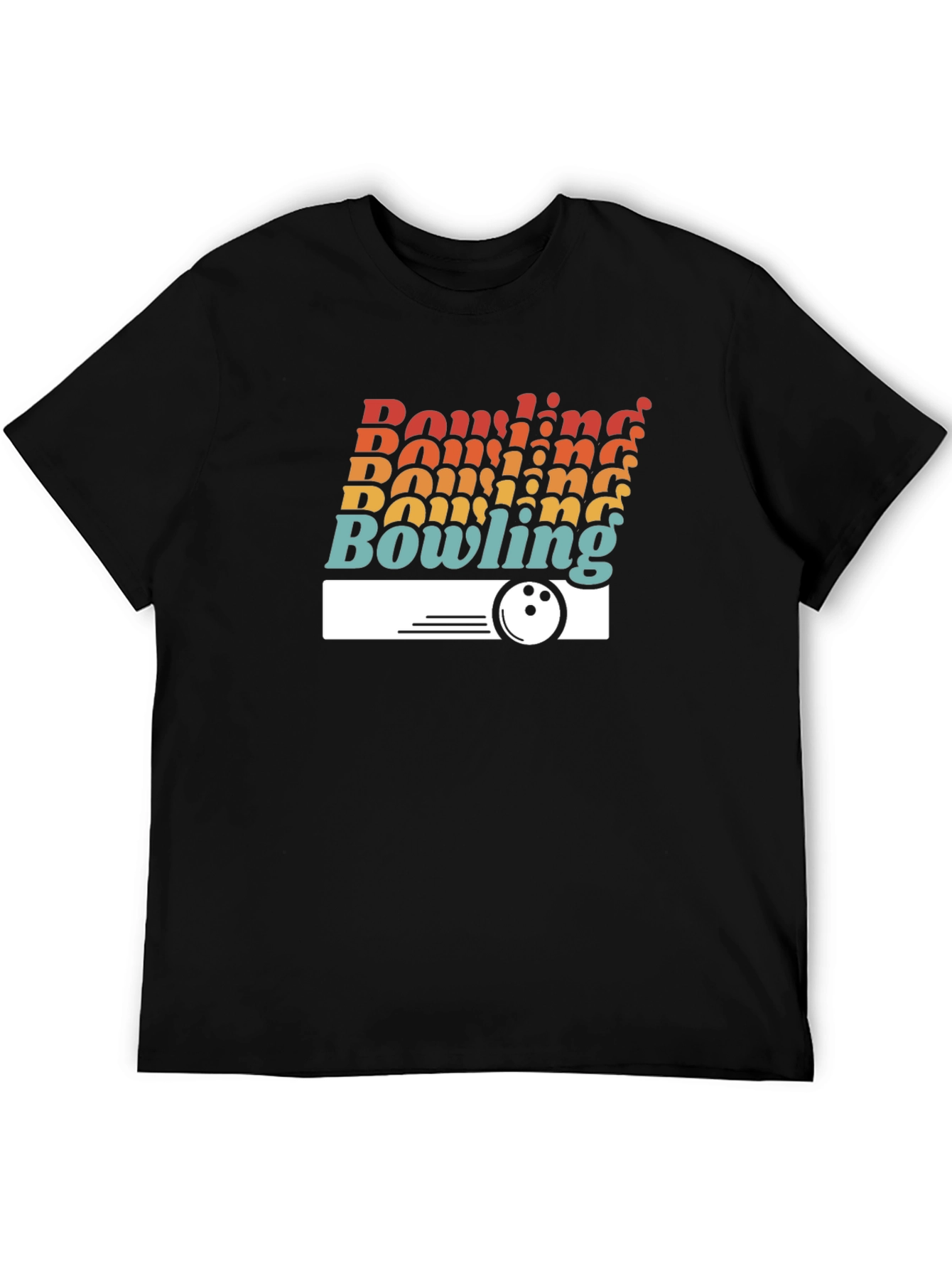 Retro Bowling Graphic T-Shirt - Black
