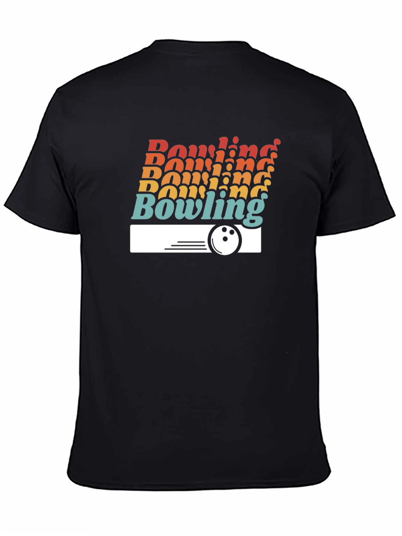 Retro Bowling Graphic T-Shirt - Black