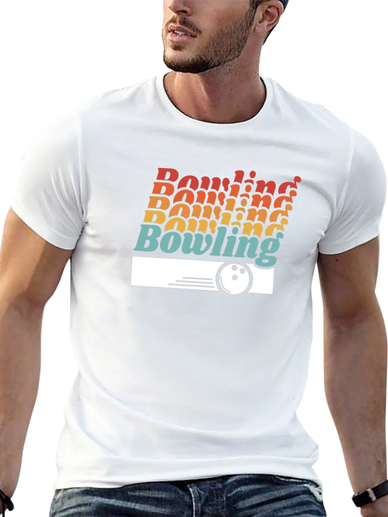 Retro Bowling Graphic T-Shirt - Black