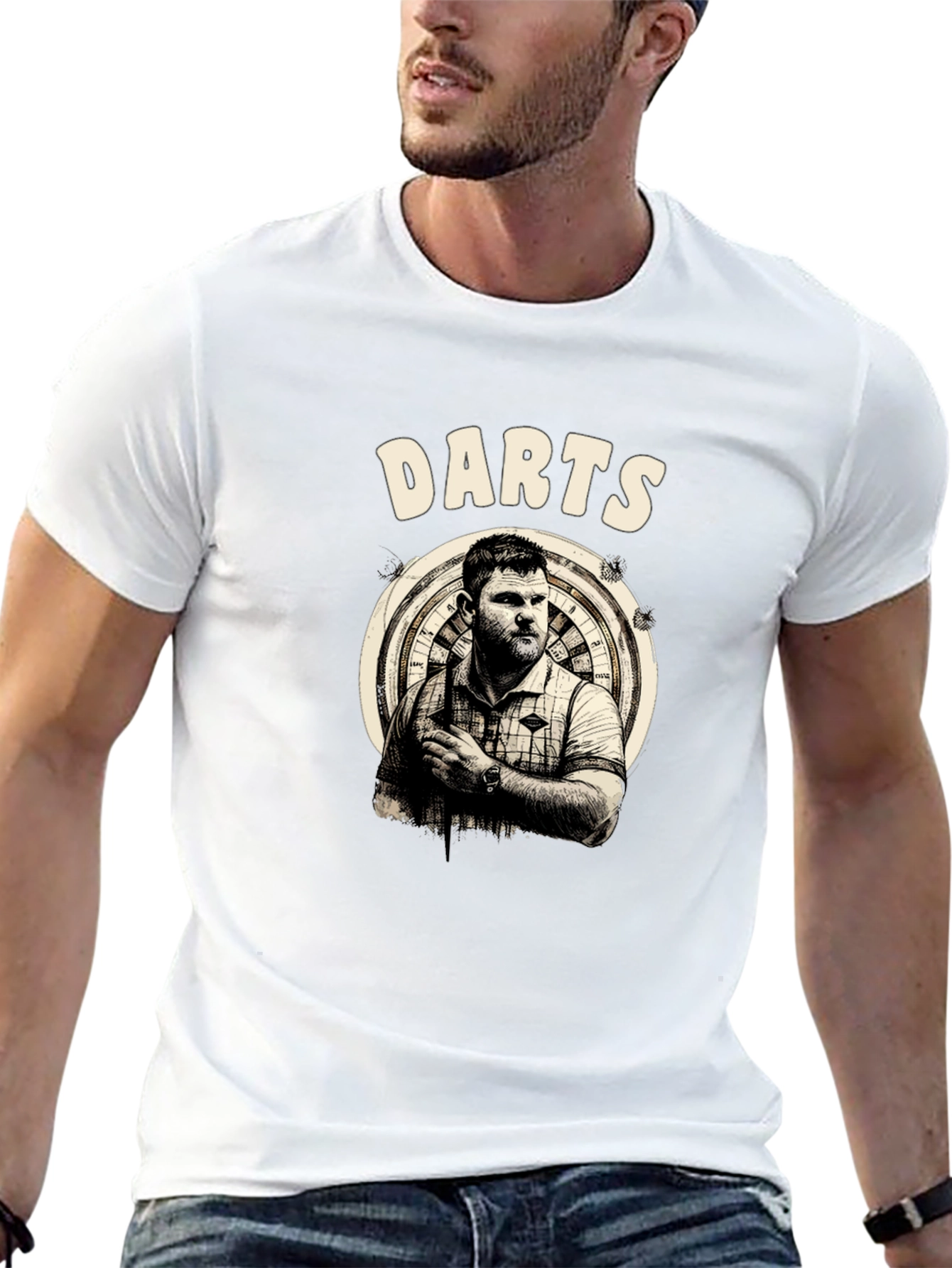 Darts Thrower Graphic Tee - Stylish Sportswear