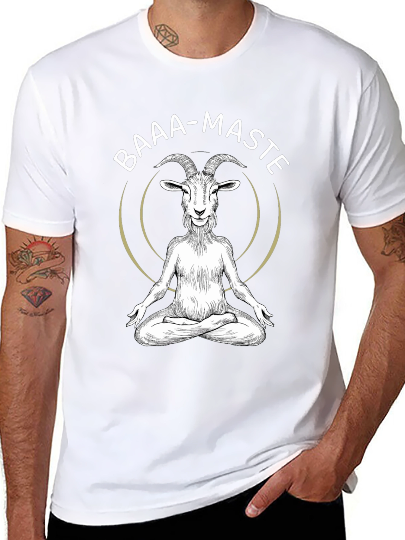 Baaa-maste Goat Yoga Black T-Shirt