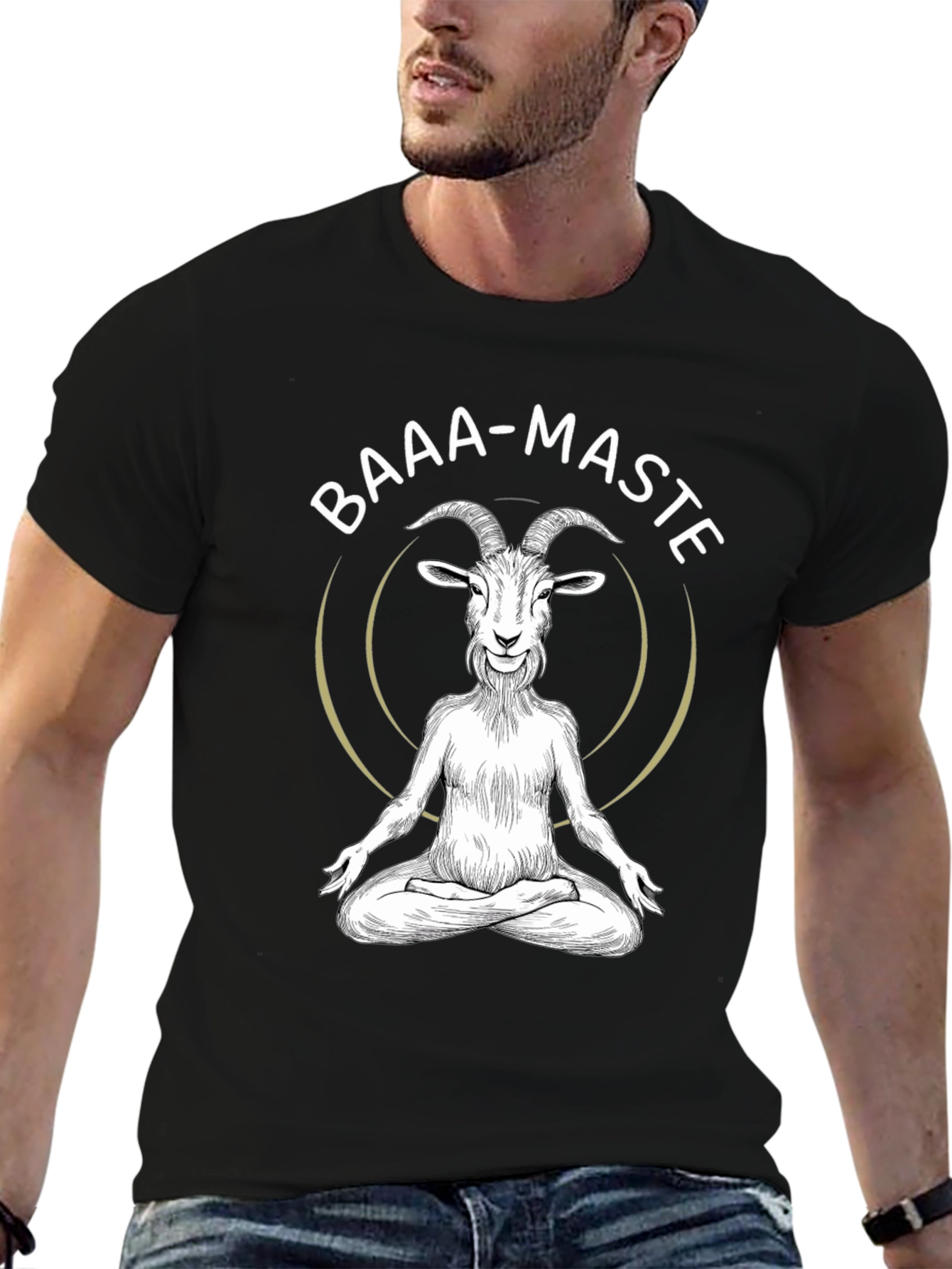 Baaa-maste Goat Yoga Black T-Shirt