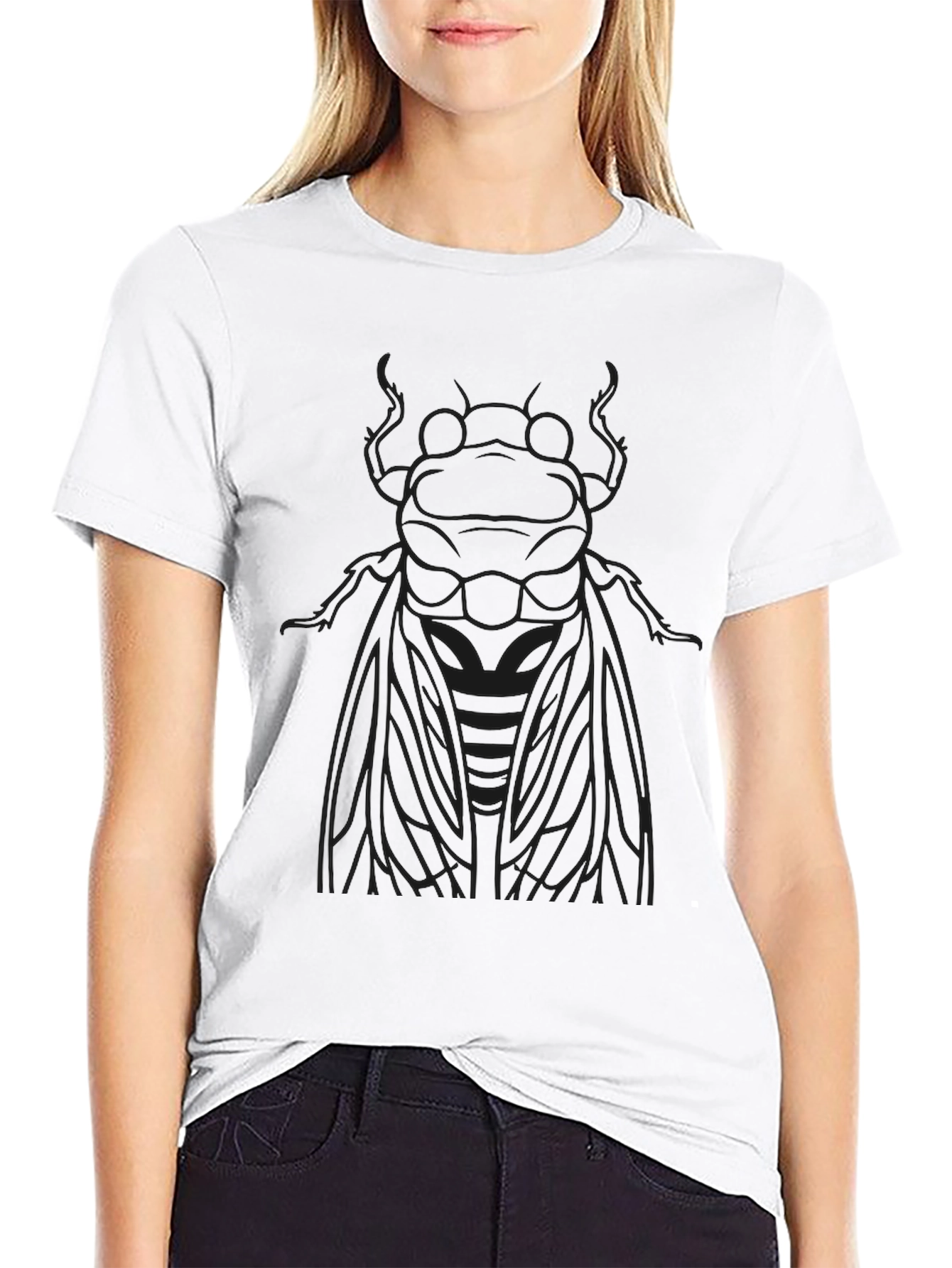 Black T-Shirt with Insect Design