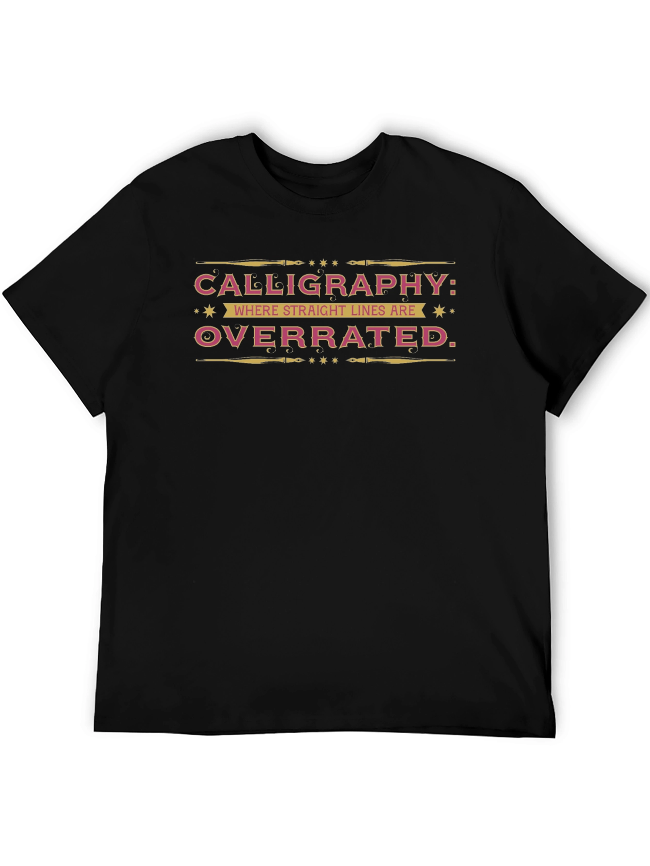 Calligraphy Overrated Lines Black Tee