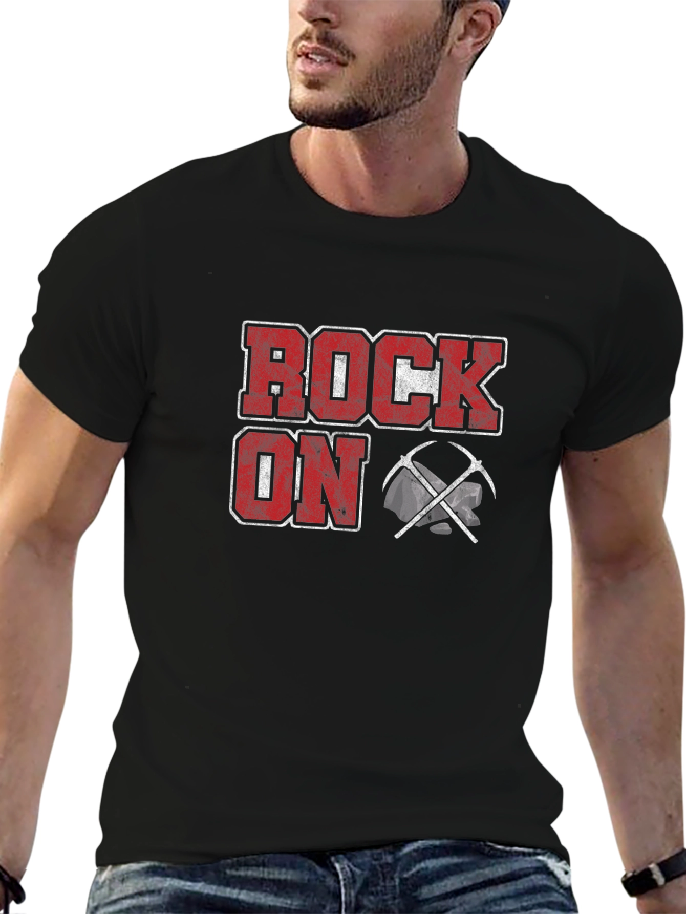 Rock On Mining T-Shirt - Black Cotton Tee