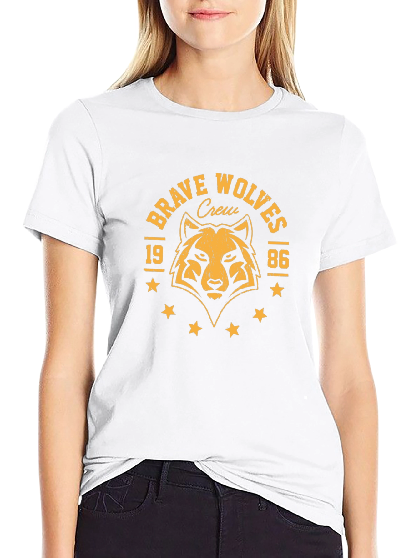 Brave Wolves Crew Graphic Tee