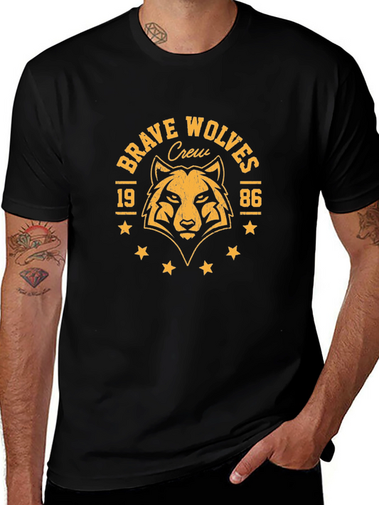 Brave Wolves Crew Graphic Tee