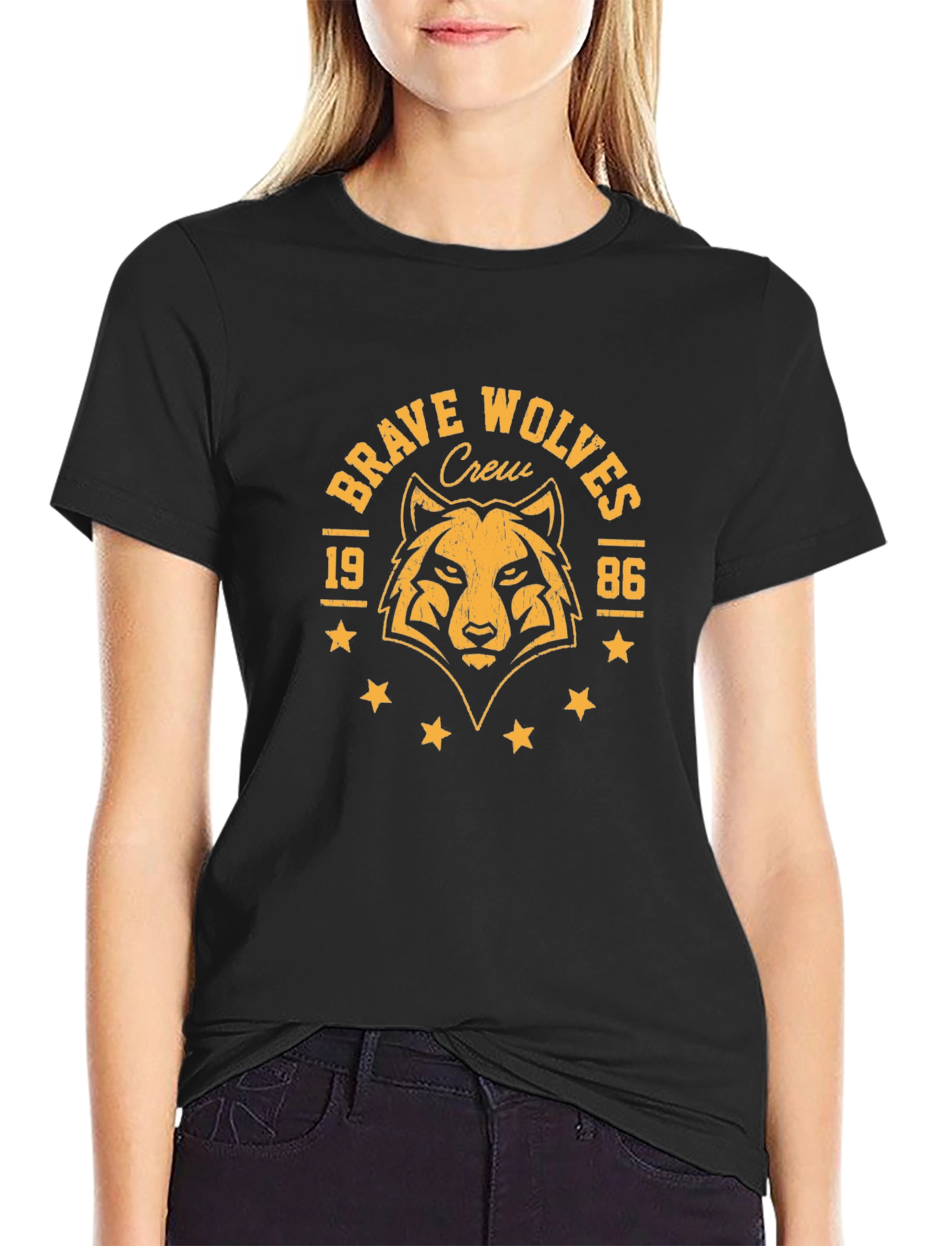 Brave Wolves Crew Graphic Tee