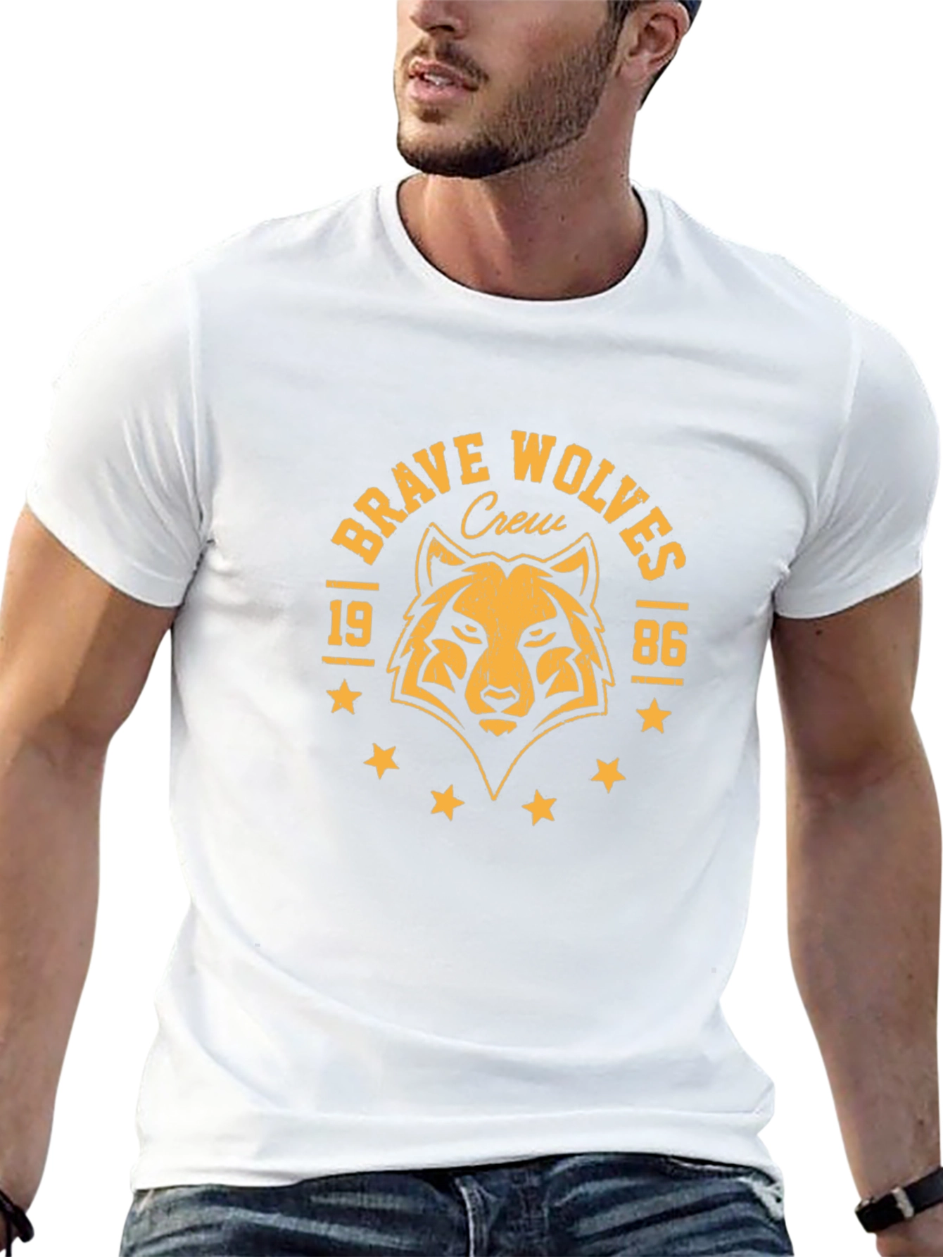 Brave Wolves Crew Graphic Tee
