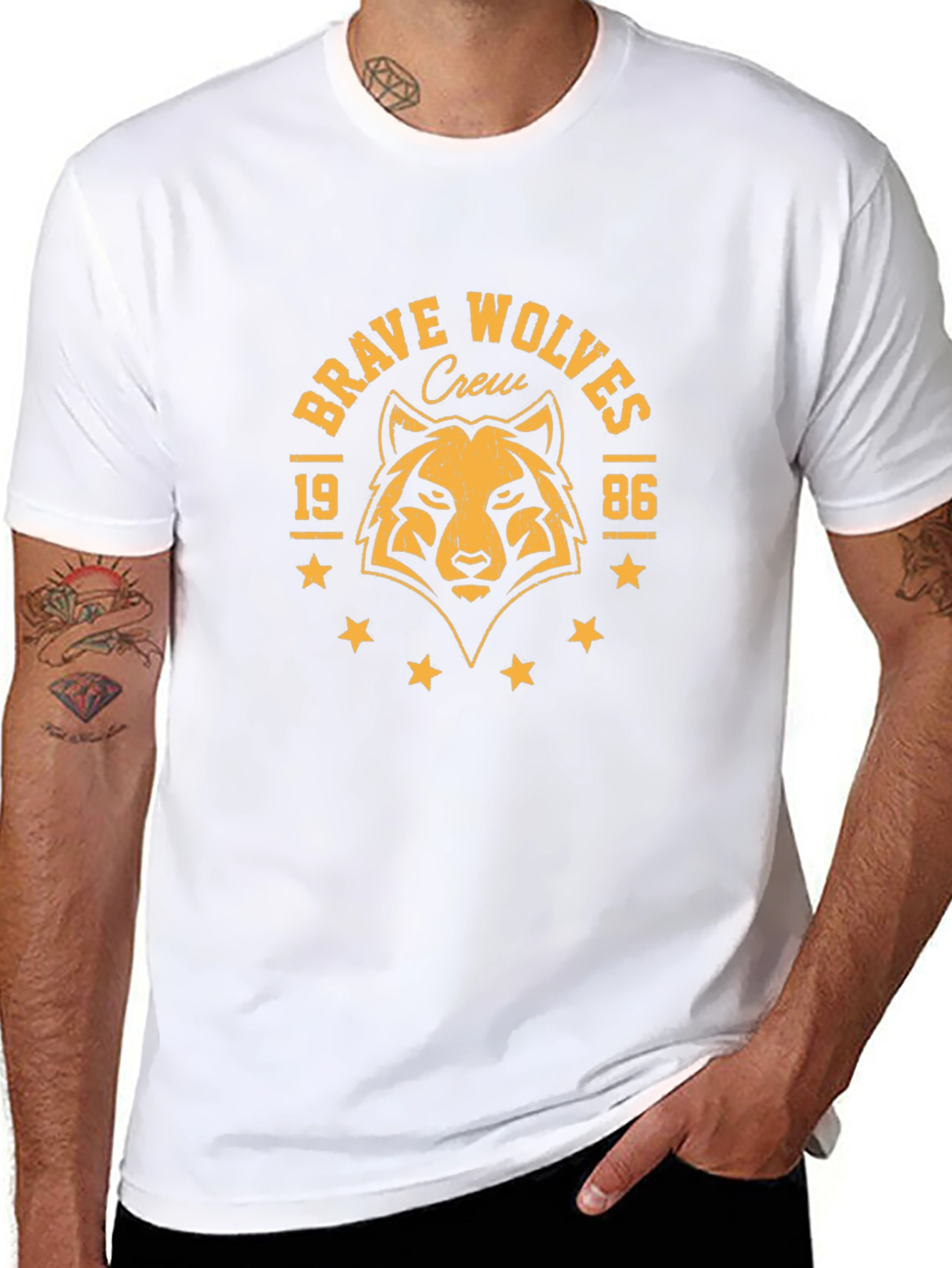 Brave Wolves Crew Graphic Tee