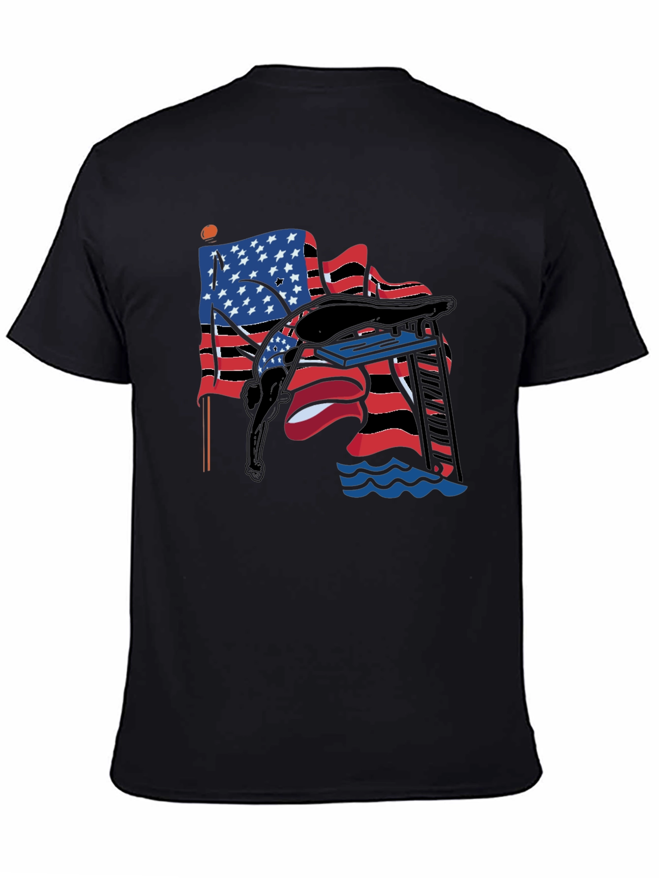 USA Diver T-Shirt - Patriotic Style
