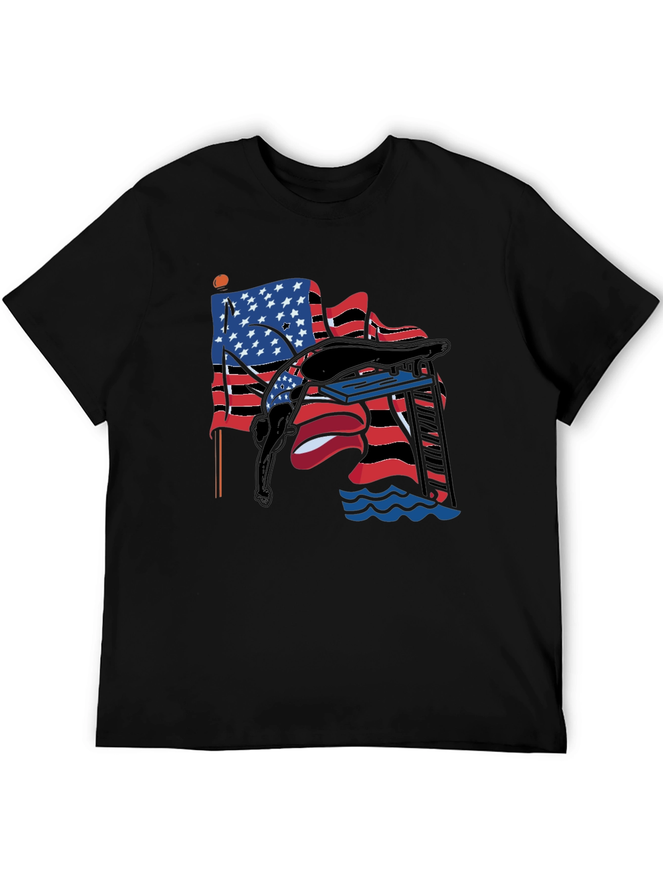 USA Diver T-Shirt - Patriotic Style