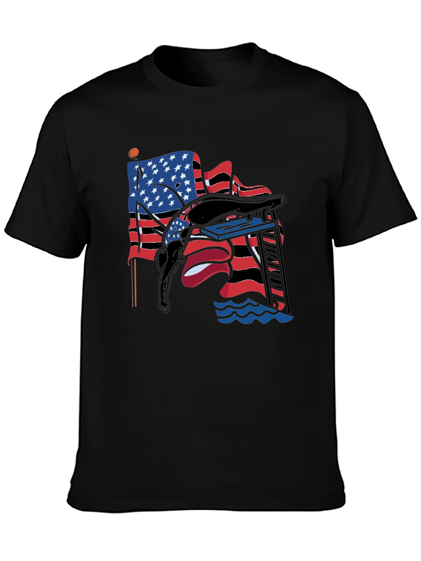 USA Diver T-Shirt - Patriotic Style