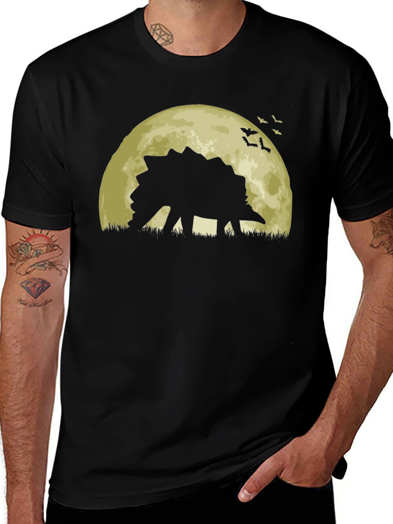 Dinosaur Moon Silhouette T-Shirt