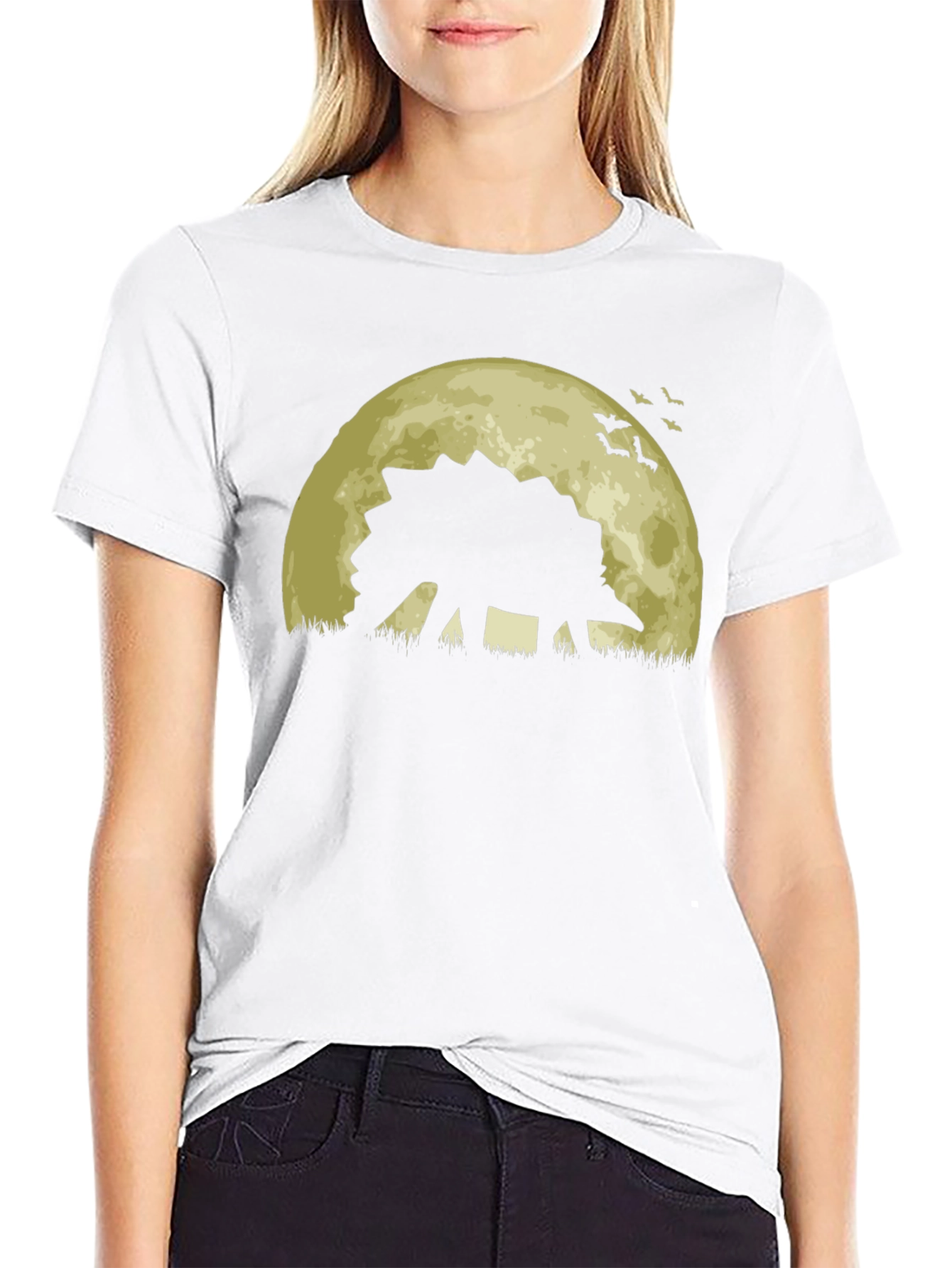Dinosaur Moon Silhouette T-Shirt