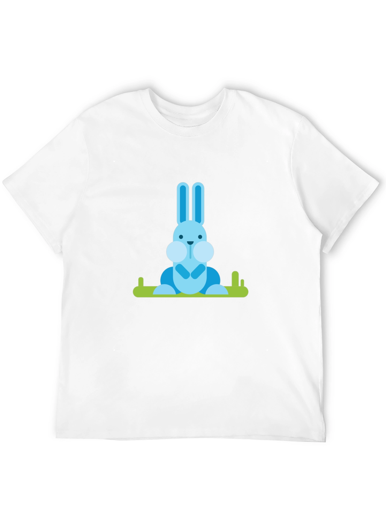 Blue Bunny Graphic Tee - Casual Black T-Shirt