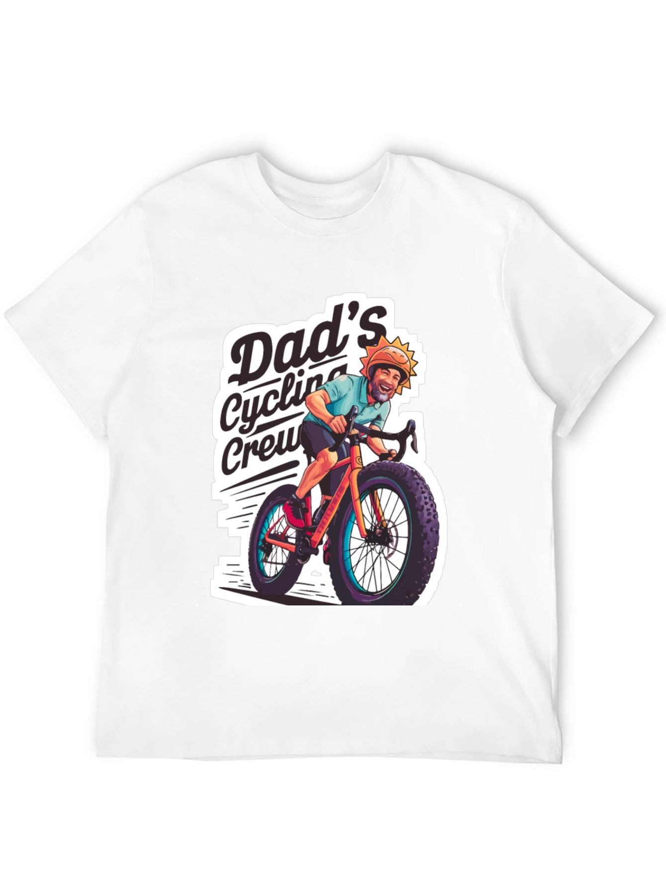 Dads Cycling Crew Black Graphic Tee