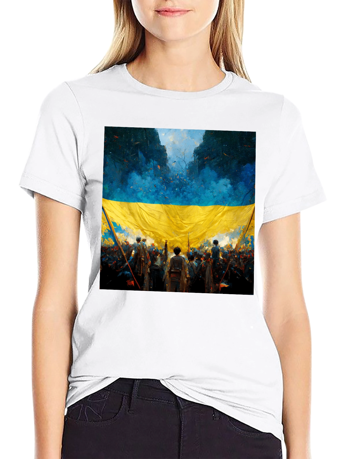 Ukraine Flag Art T-Shirt - Stand with Ukraine!